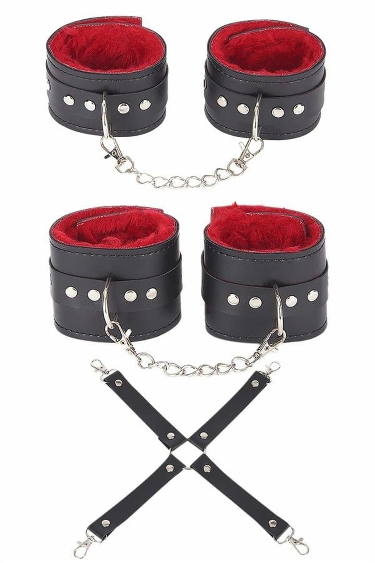 3 Parçalı Fantezi Harness Aksesuar Seti Siyah Renk
