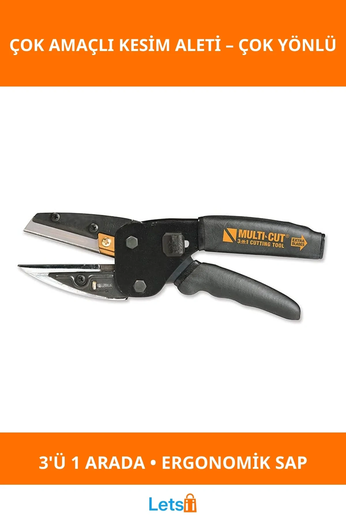 3ü 1 Arada Çok Amaçlı Kesim Aleti Ergonomik Tasarım Yüksek Kalite Bıçaklar