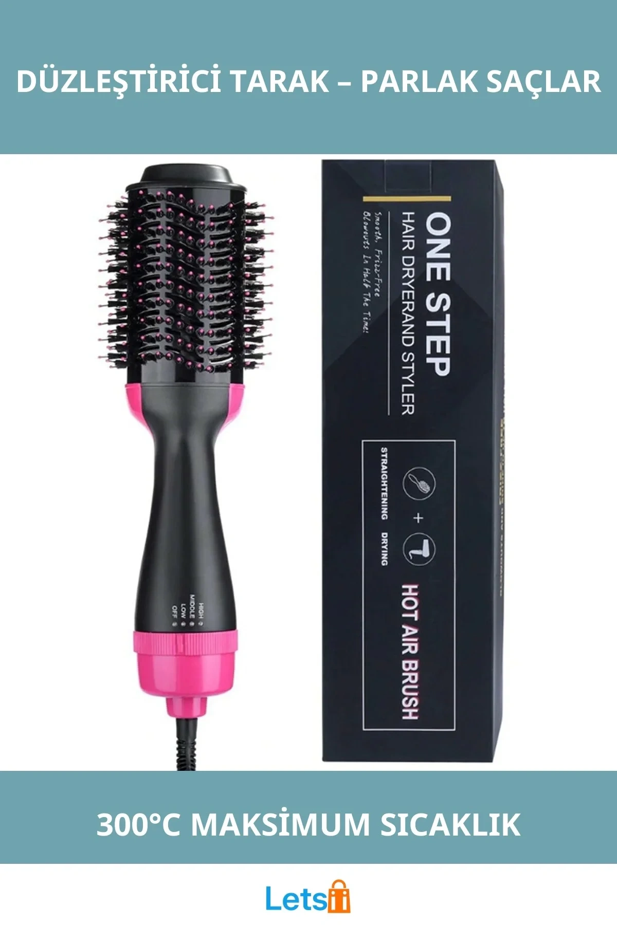 3ü 1 Arada Saç Düzleştirici Tarak Seramik Fırça İyon Teknolojisi