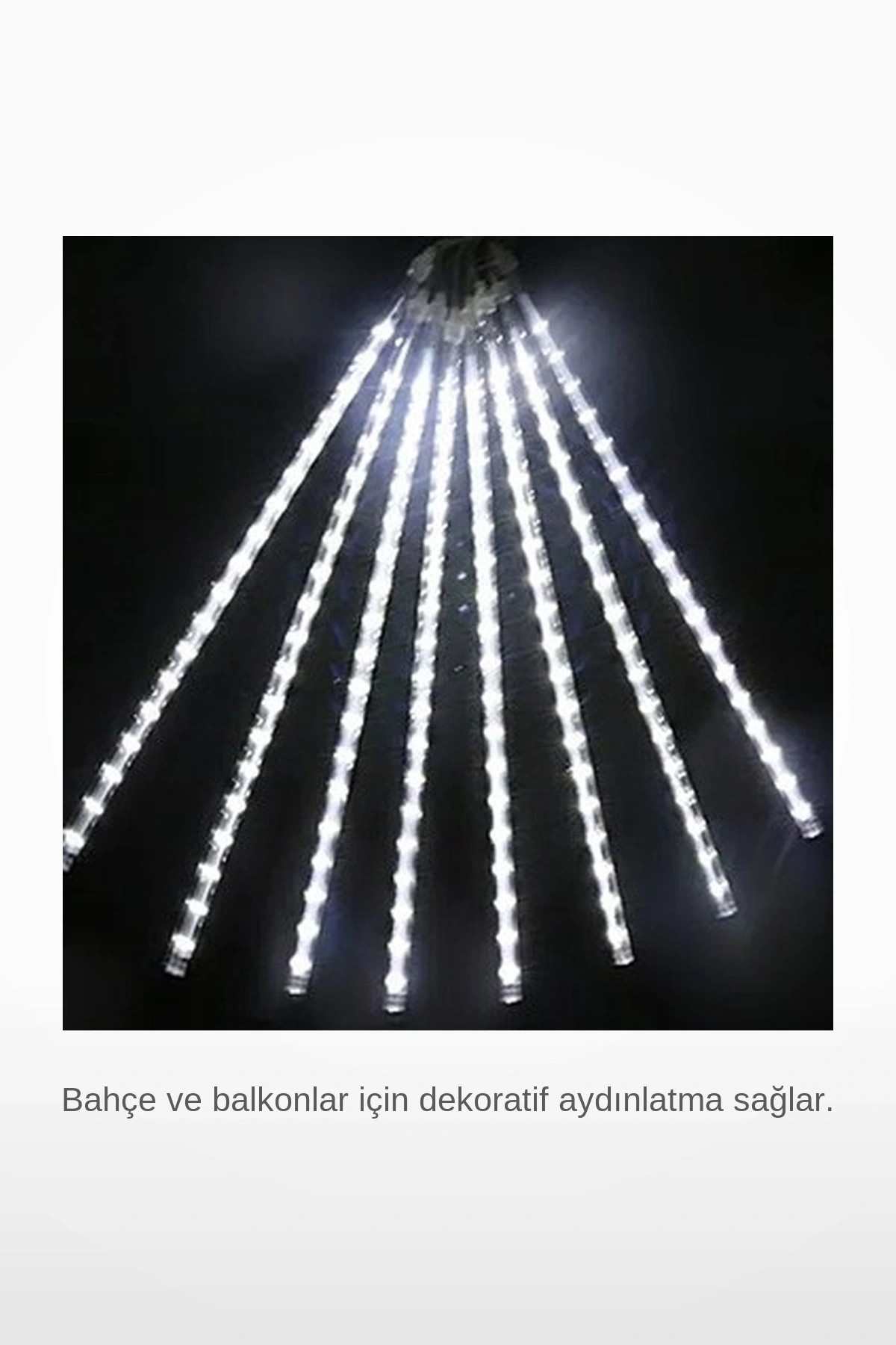 3.2 Metre Meteor Yağmur Akış Efektli Beyaz İç Dış Mekan Dekoratif Saçak Led