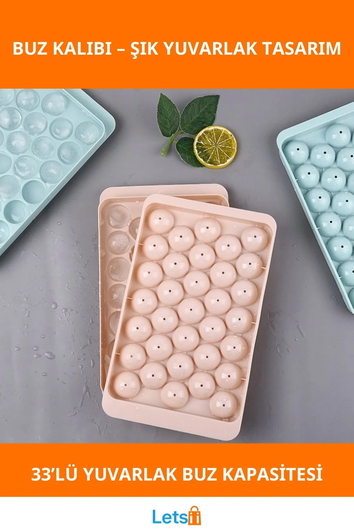 33 Parça Yuvarlak Buz Yapma Kalıbı 20 cm x 12 cm