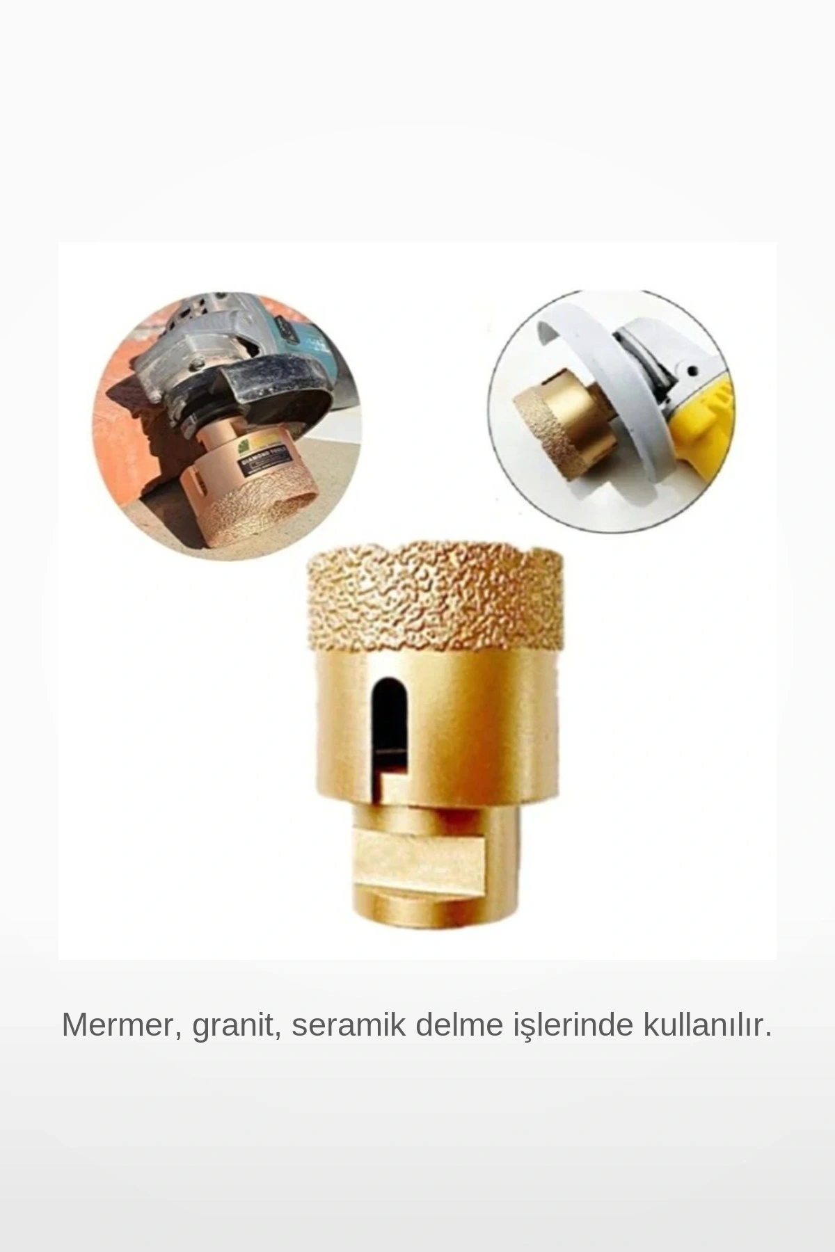 33mm Elmas Kaplama Isıya Dayanıklı Mermer Granit Seramik Fayans Delme Ucu Matkap Adaptörü