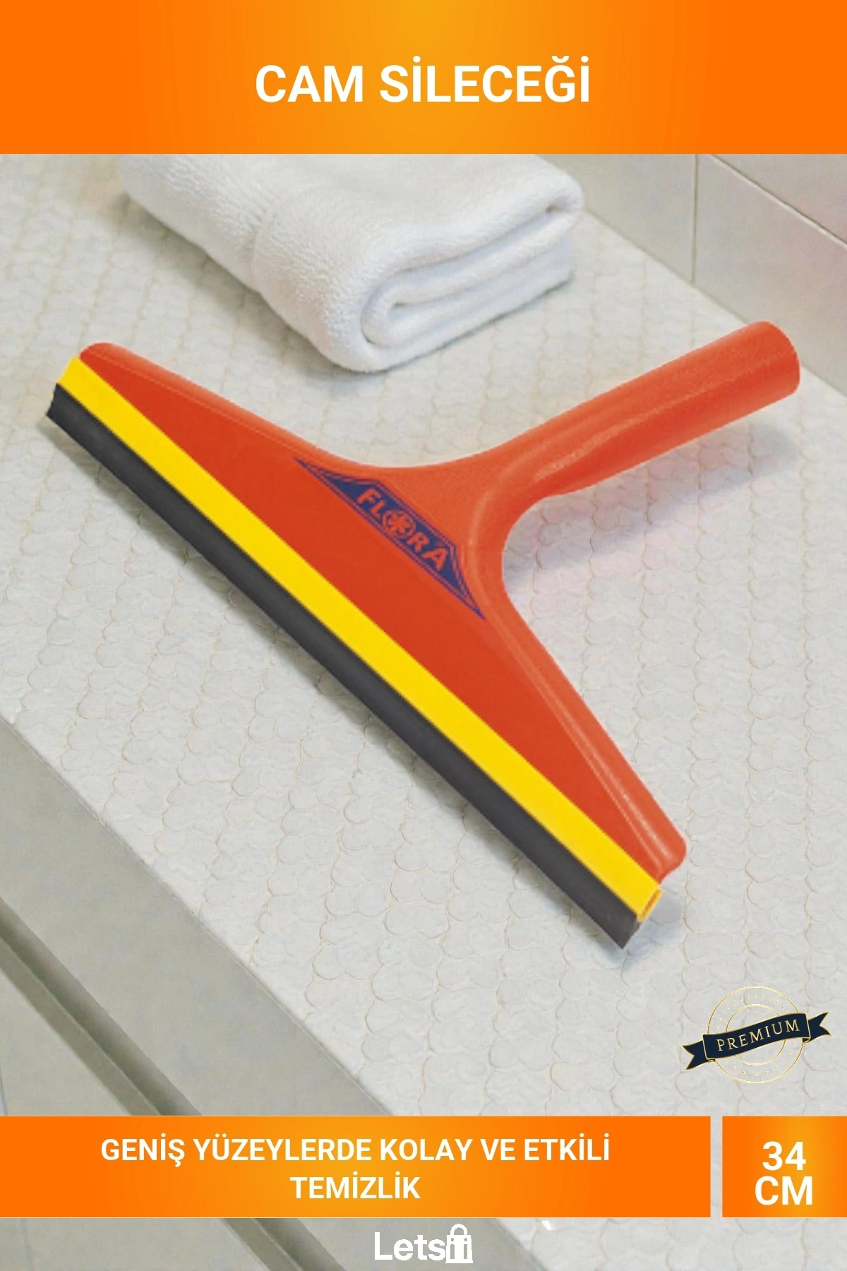 34 cm Cam Sileceği İz Bırakmaz, Ergonomik Pencere Temizleyici