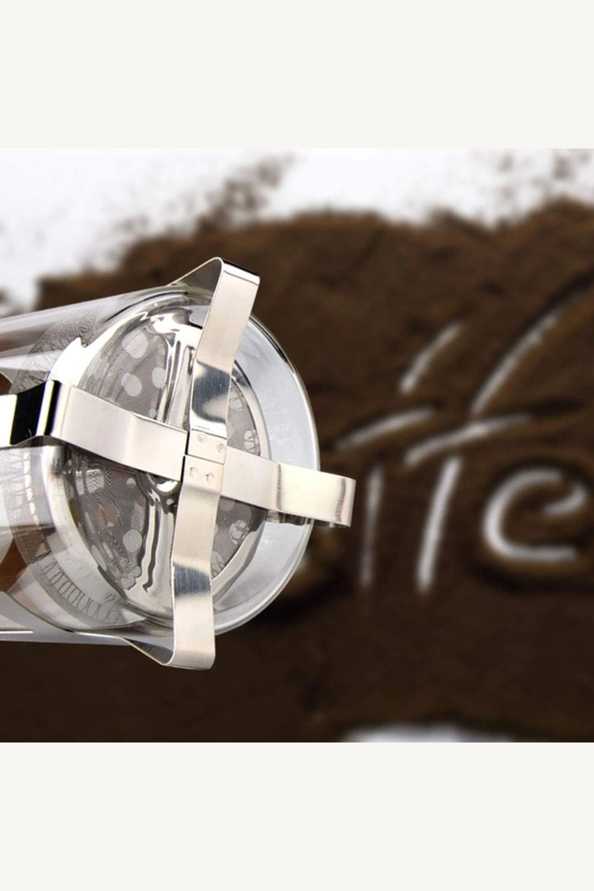 350 ml Ahşap Kapak ve Sap Detaylı Isıya Dayanıklı Cam French Press