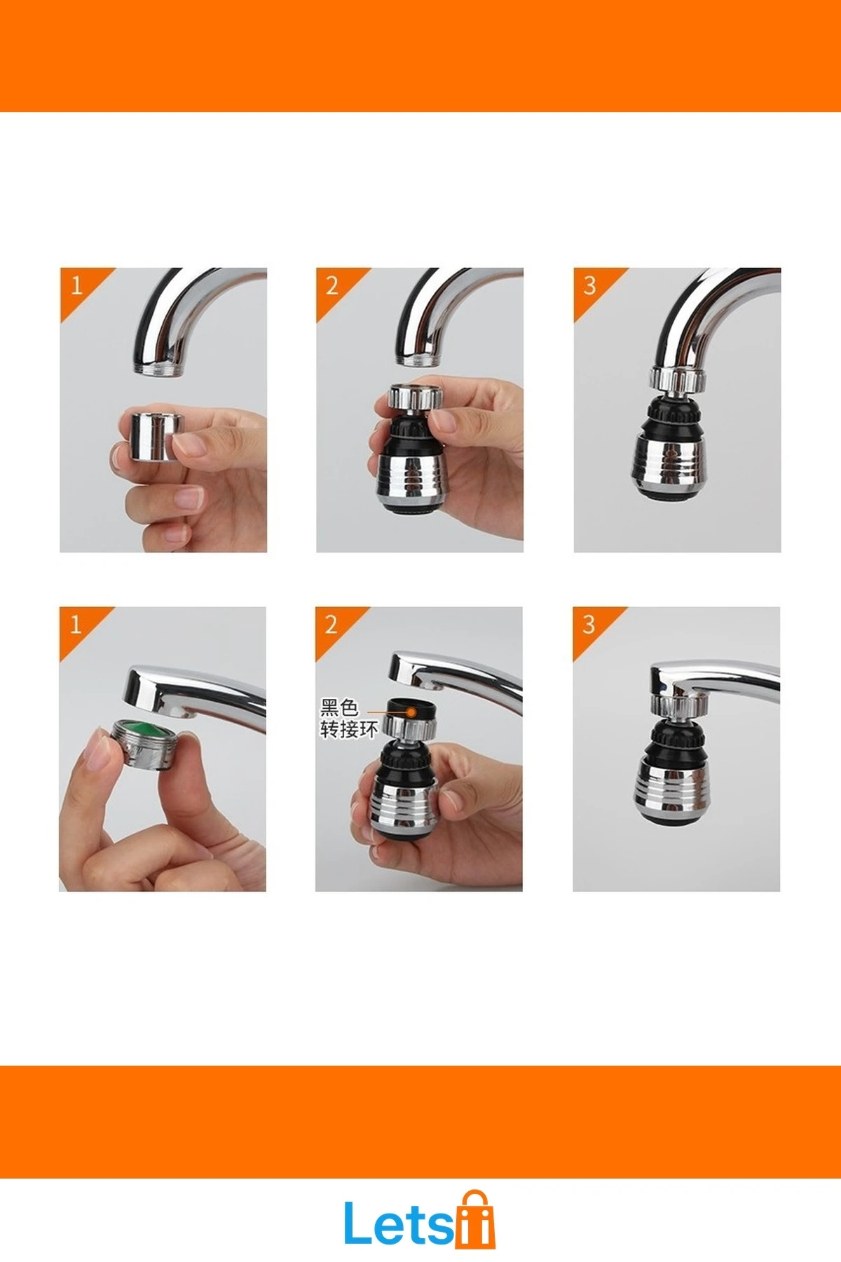 360° Dönebilen Su Tasarruflu 2 Modlu Musluk Başlığı