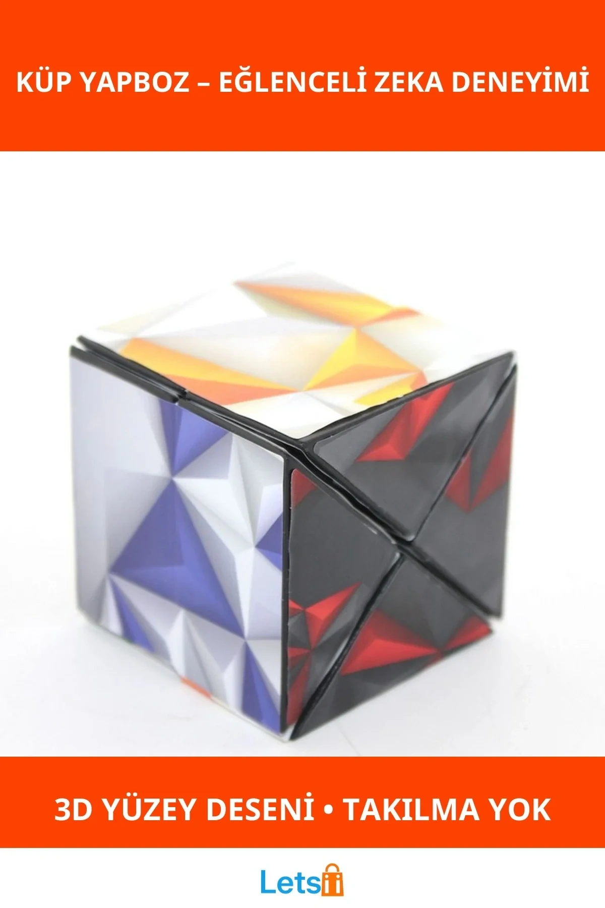 3D Desenli Sihirli Küp Yapboz Eğlenceli Zeka Oyunu