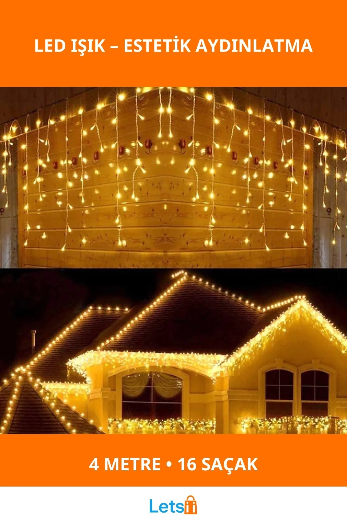 4 Metre 16 Saçaklı Dekoratif LED Işık