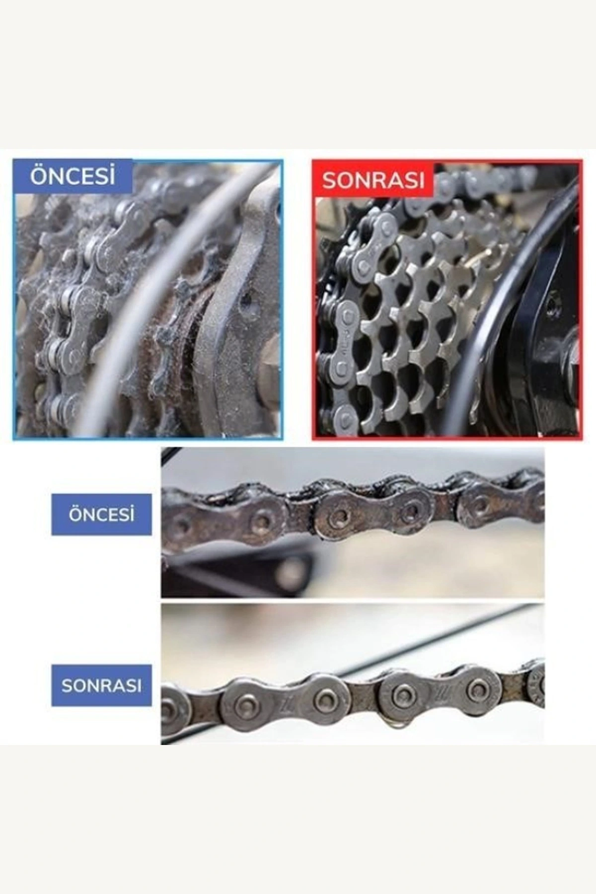 4 Parça Bisiklet Zincir Dişlisi Temizleme Bakım Seti