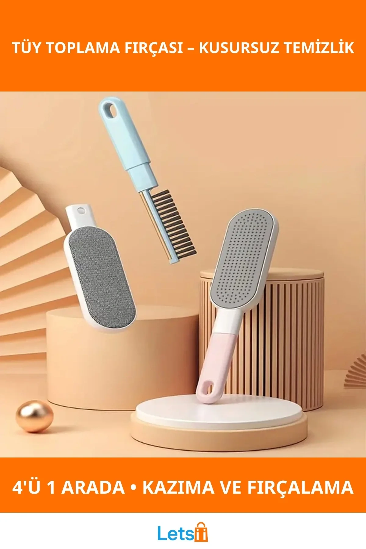 4ü 1 Arada Tüy Toplama Fırçası Kumaş Temizleme Aracı
