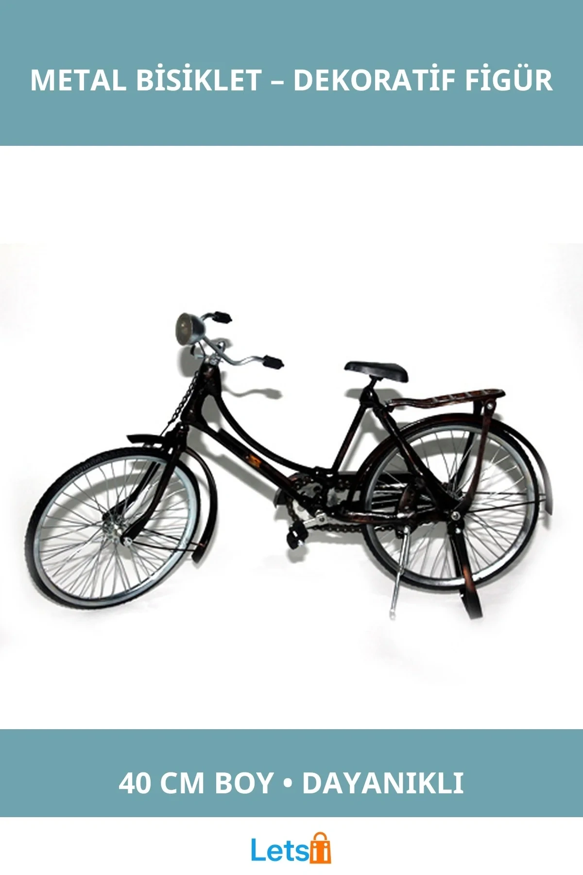 40 cm Metal Bisiklet Büyük Boy Dekoratif Figür