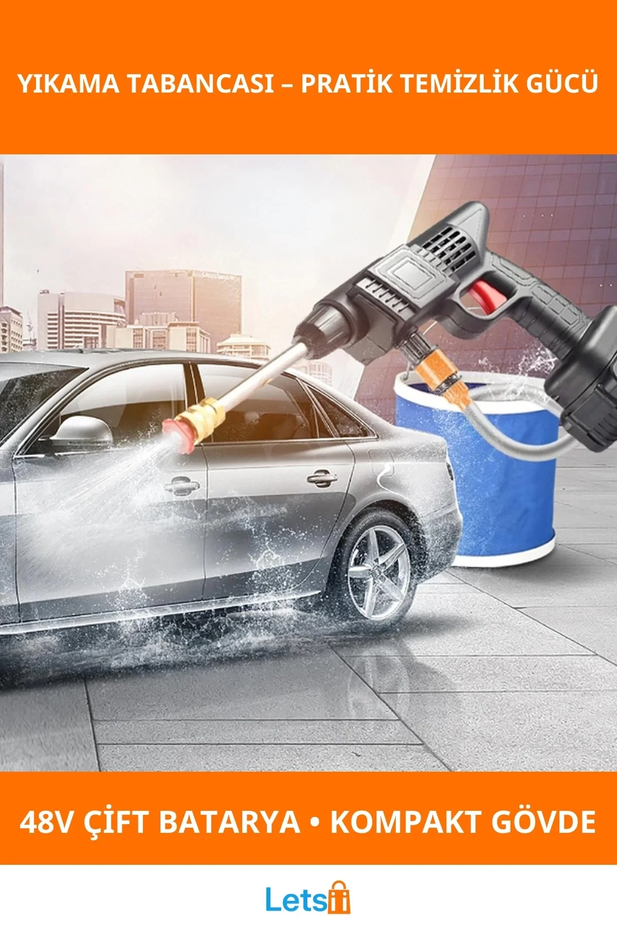 48V Şarjlı Çift Bataryalı Taşınabilir Basınçlı Yıkama Sulama Tabancası
