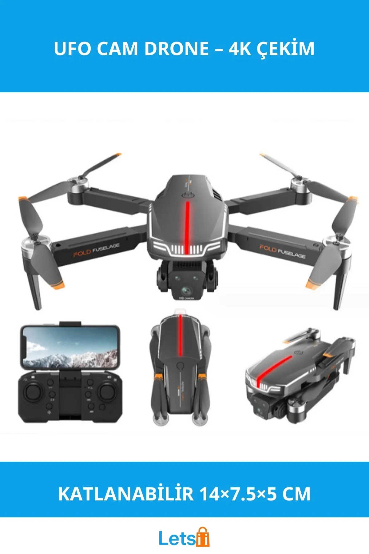 4K Wi Fi Kamera ve Yükseklik Tutma Modlu C13S UFO Drone