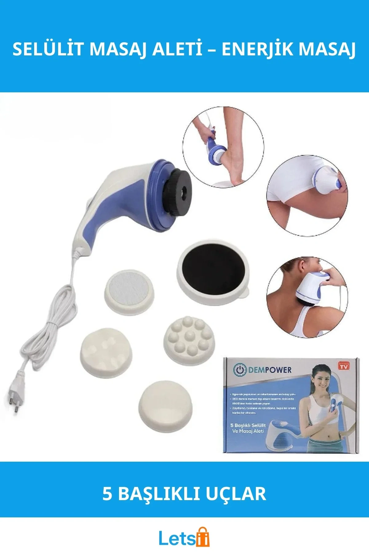 5 Başlıklı Elektrikli Selülit ve Masaj Aleti