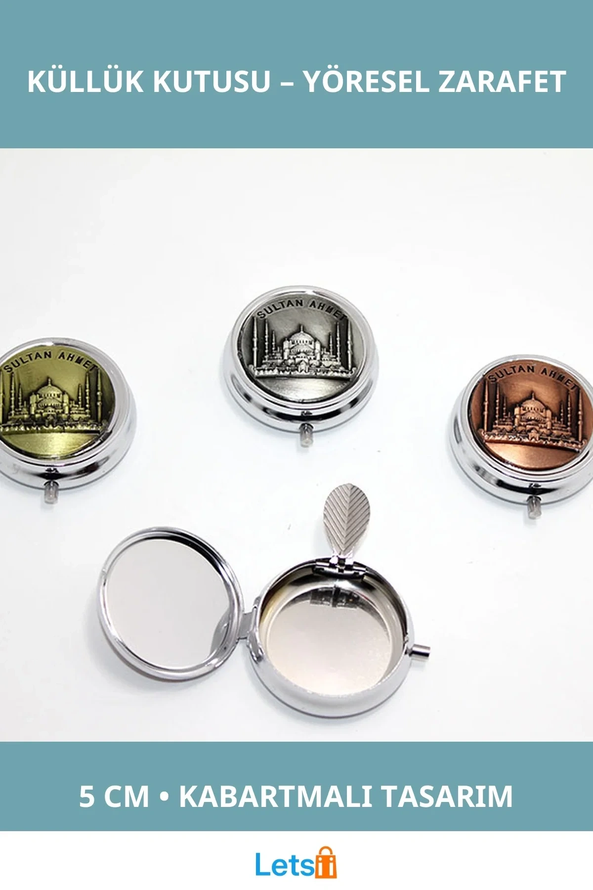 5 cm Sultanahmet Kabartmalı Yöresel Tekli Küllük Kutusu