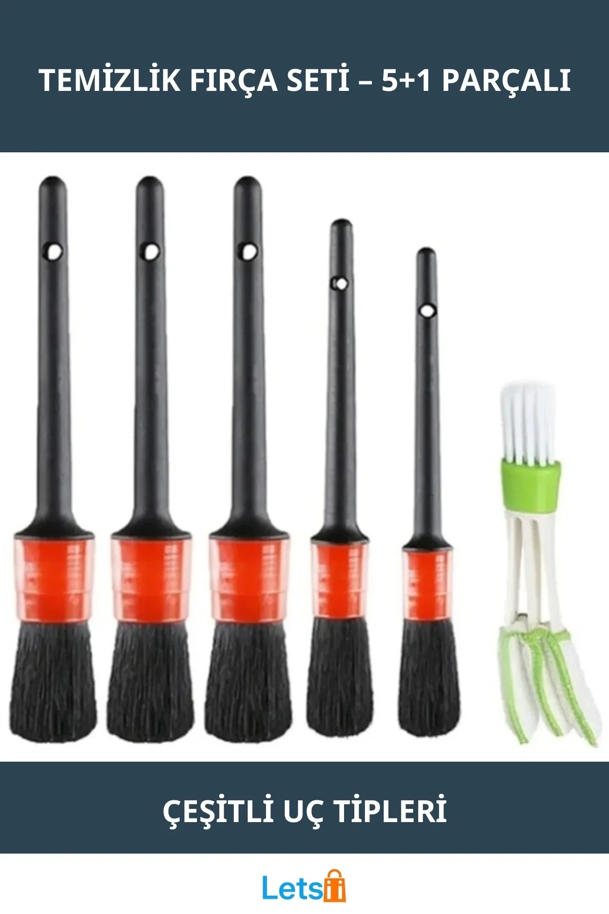 5li Çok Fonksiyonlu Araba Temizlik Detay Fırçası Seti