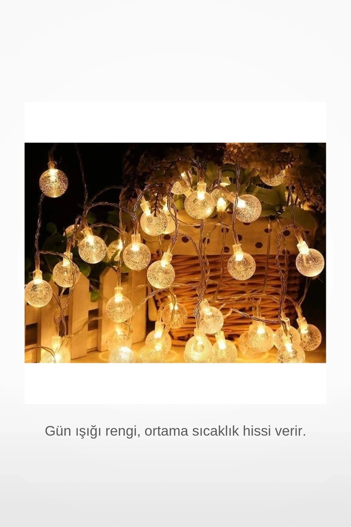 5 Metre 28 LEDli Kristal Top Gün Işığı Fişli Eklemeli Dekorasyon Aydınlatma