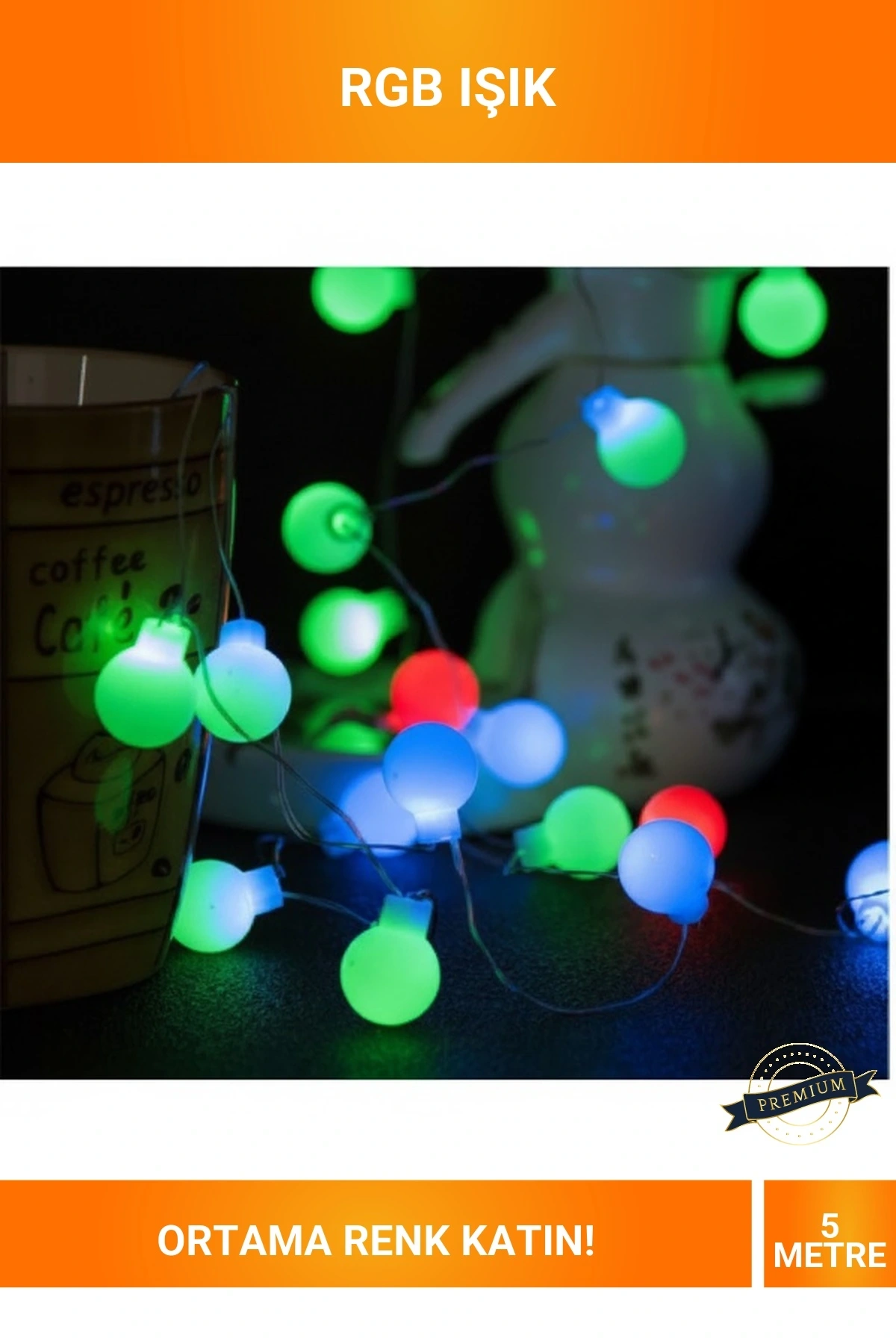 5 Metre 28 LED RGB Şeffaf Kablolu Fişli Eklemeli Dekoratif Işık