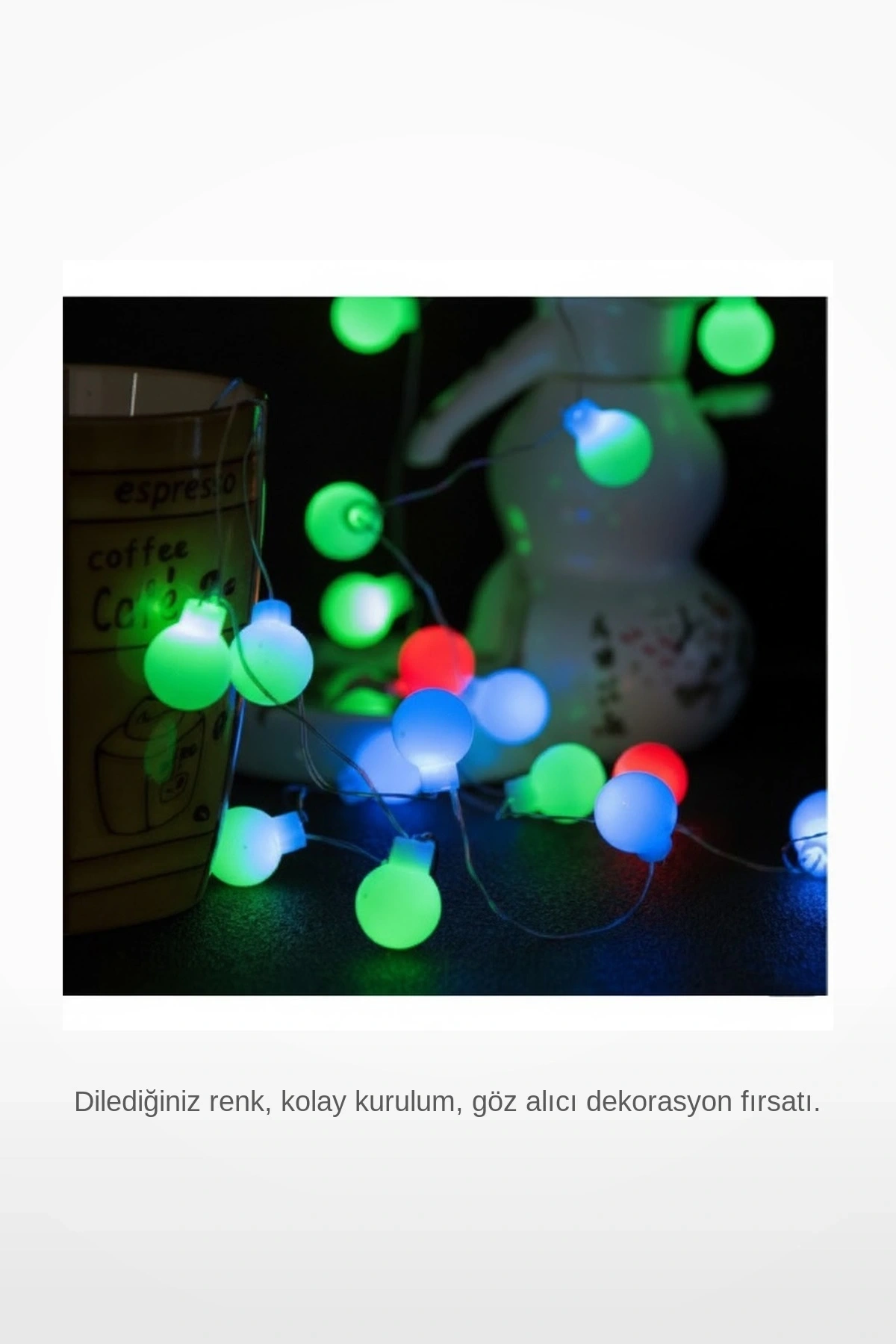 5 Metre 28 LED RGB Şeffaf Kablolu Fişli Eklemeli Dekoratif Işık