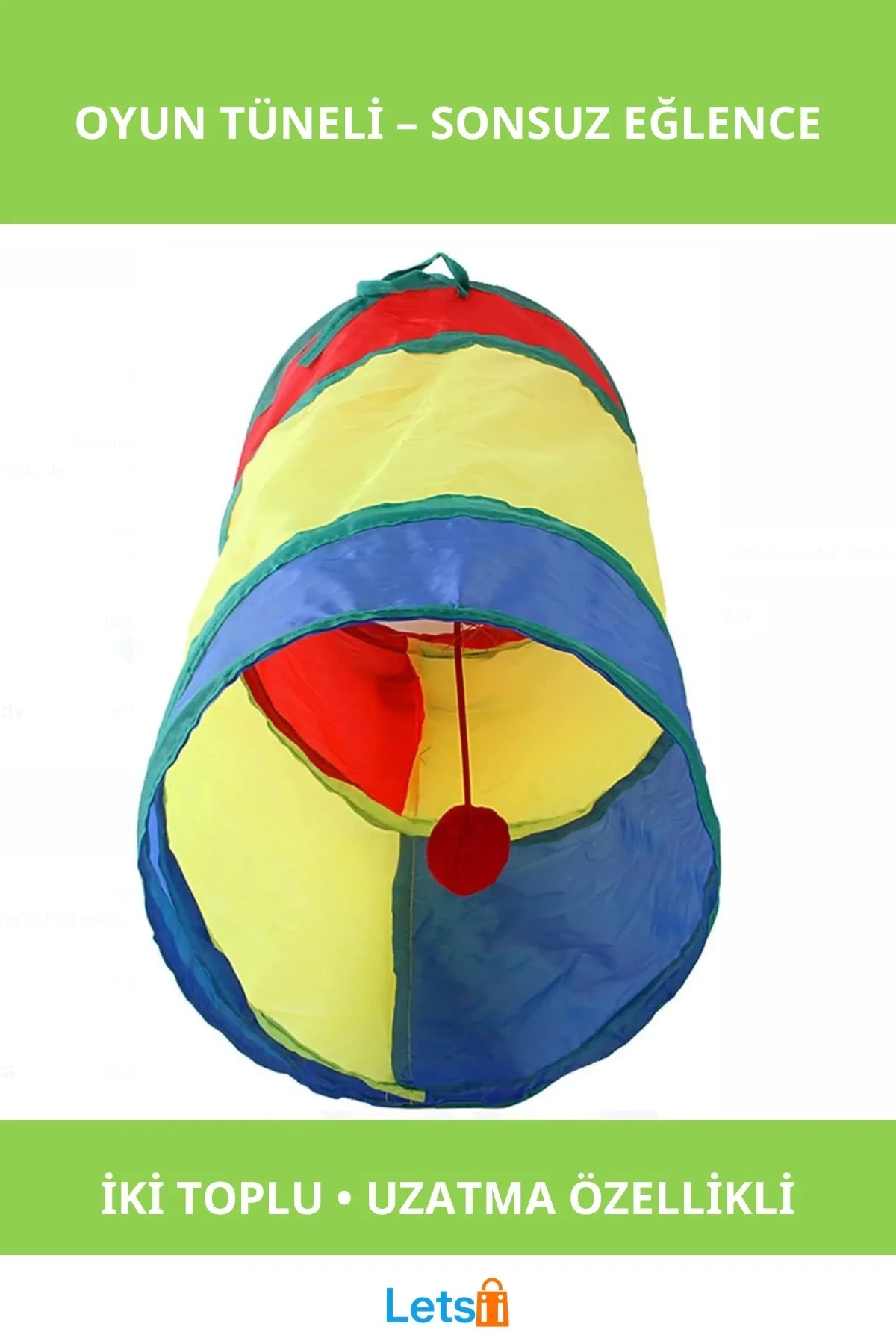 50 cm Uzunluk 25 cm Çap Kedi Oyun Tüneli