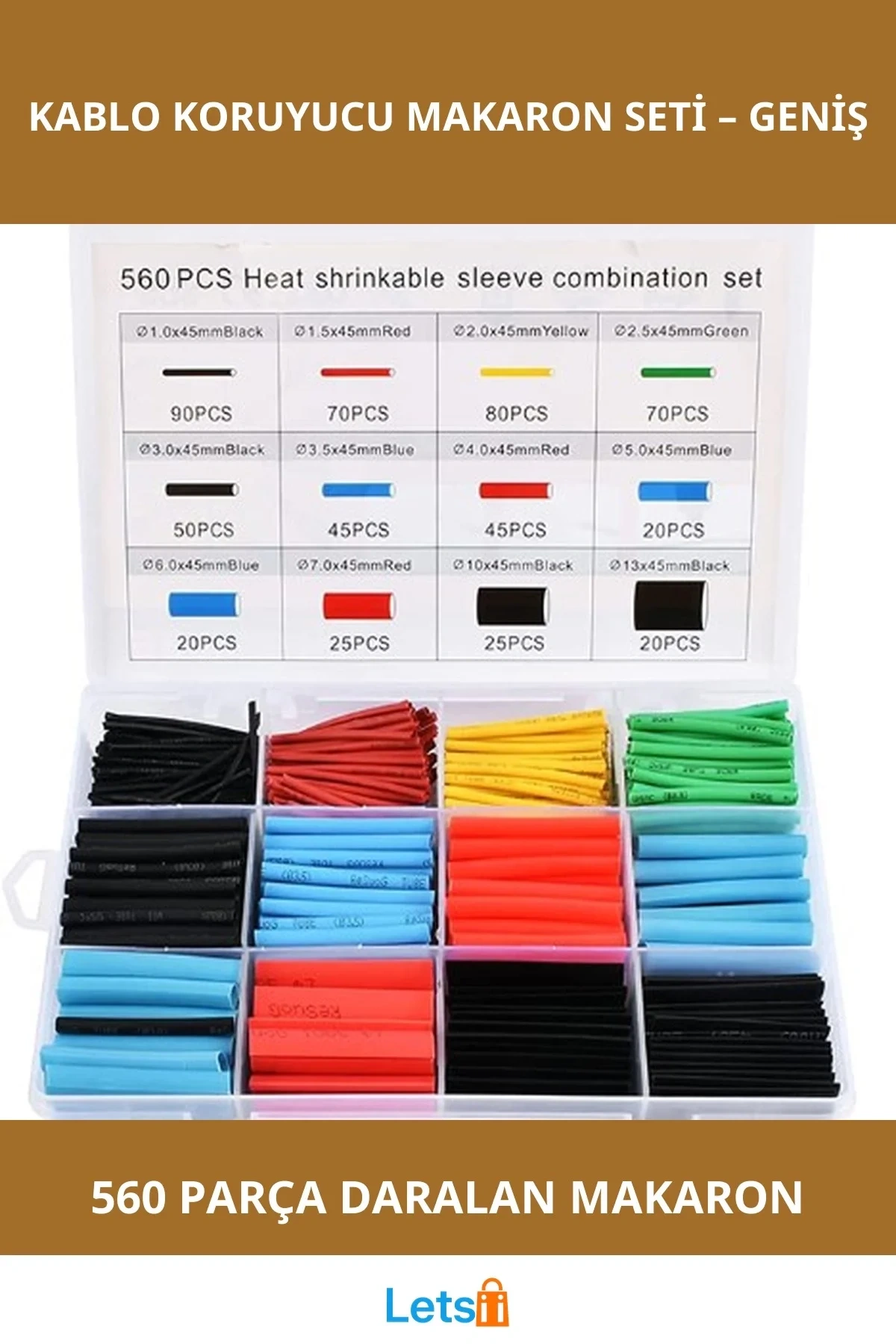 560 Parça Daralan Kablo Koruyucu Makaron Isı Yalıtım Malzemesi