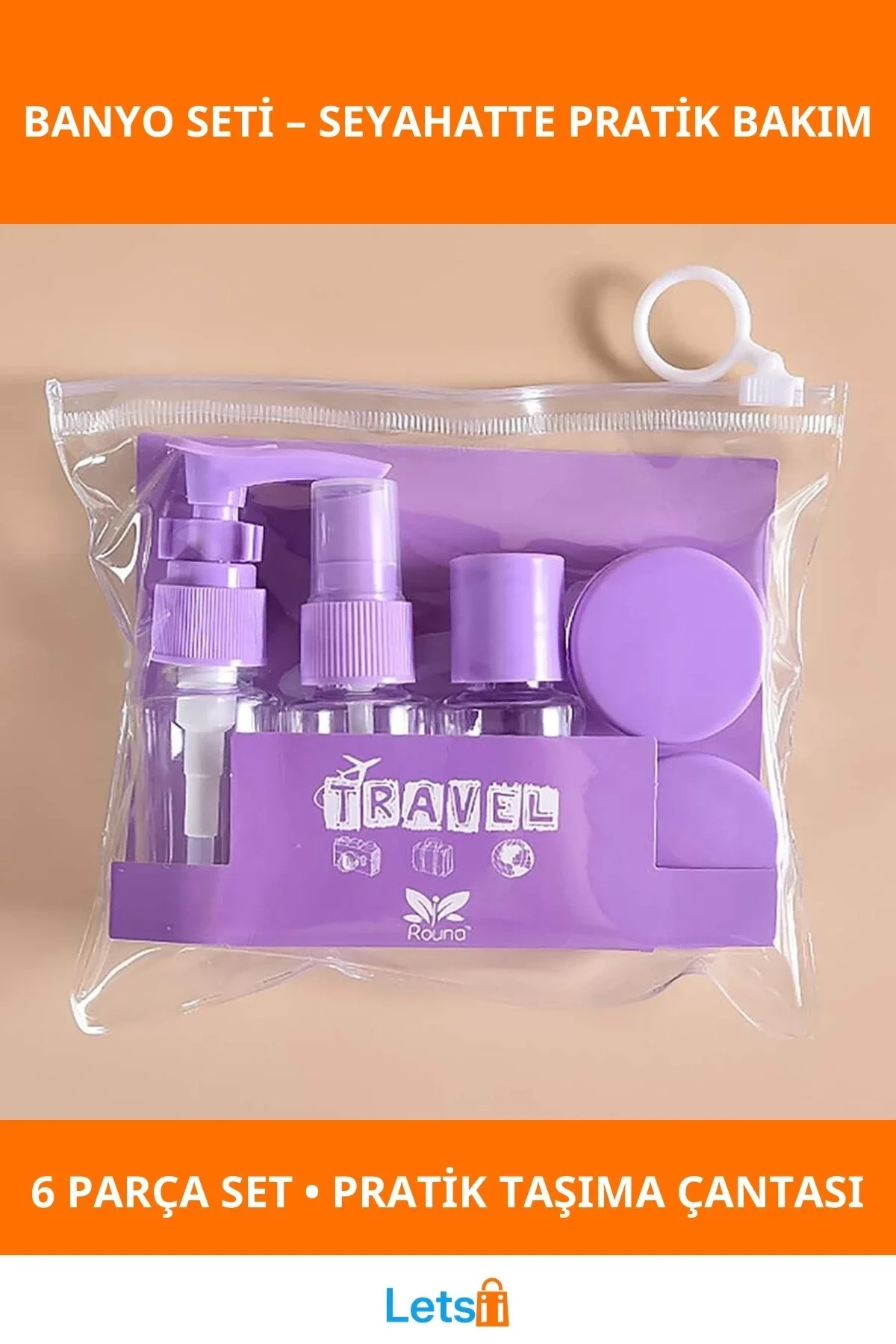 6 Parça Seyahat Banyo Seti Taşınabilir Pratik Kişisel Bakım