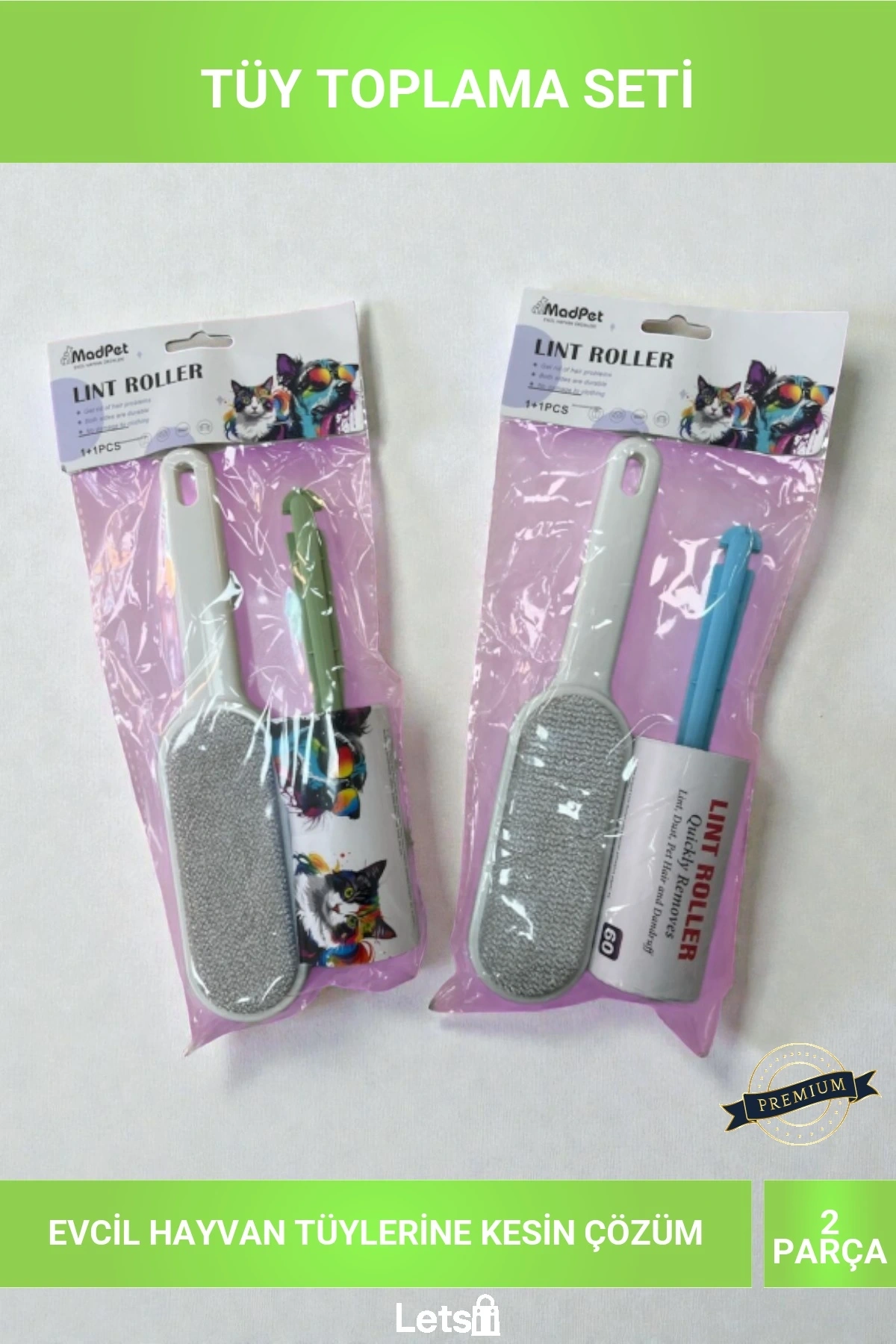 60 Yapraklı Rulolu ve Manyetik Evcil Hayvan Tüy Toplama Aparatı