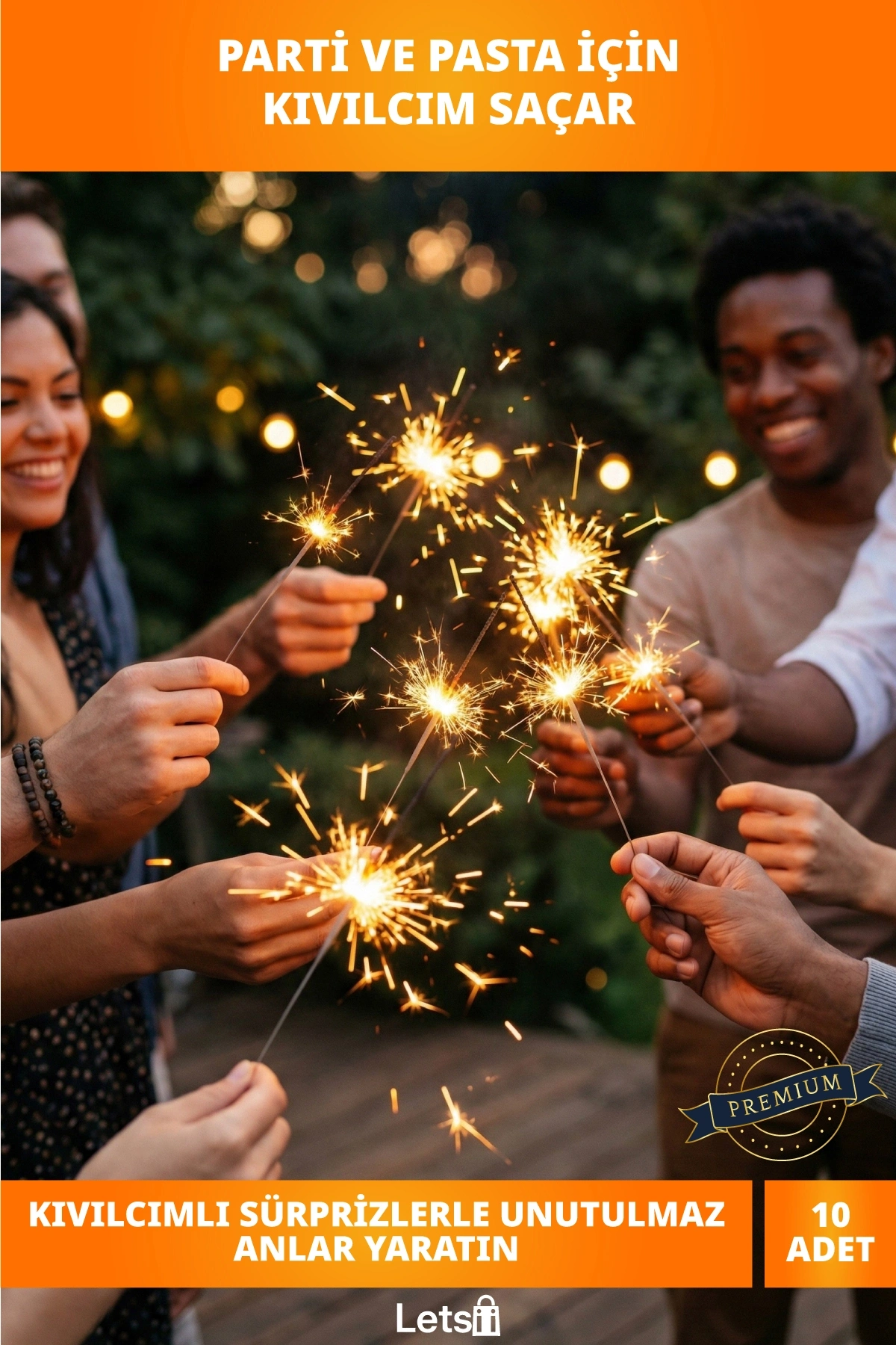 Renkli Parti Organizasyon Pasta Maytapı 25 cm 10 Adet