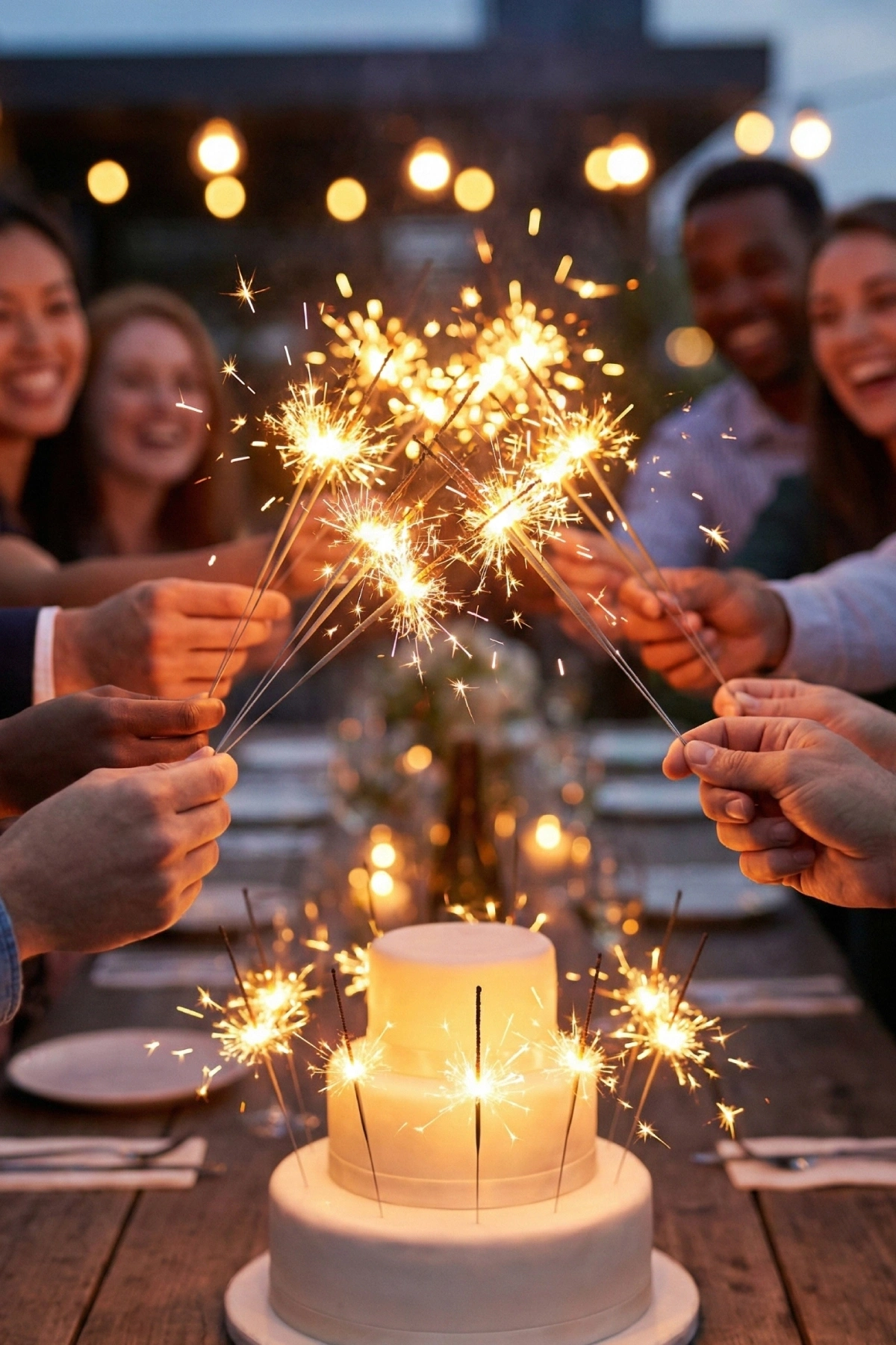 Renkli Parti Organizasyon Pasta Maytapı 25 cm 10 Adet