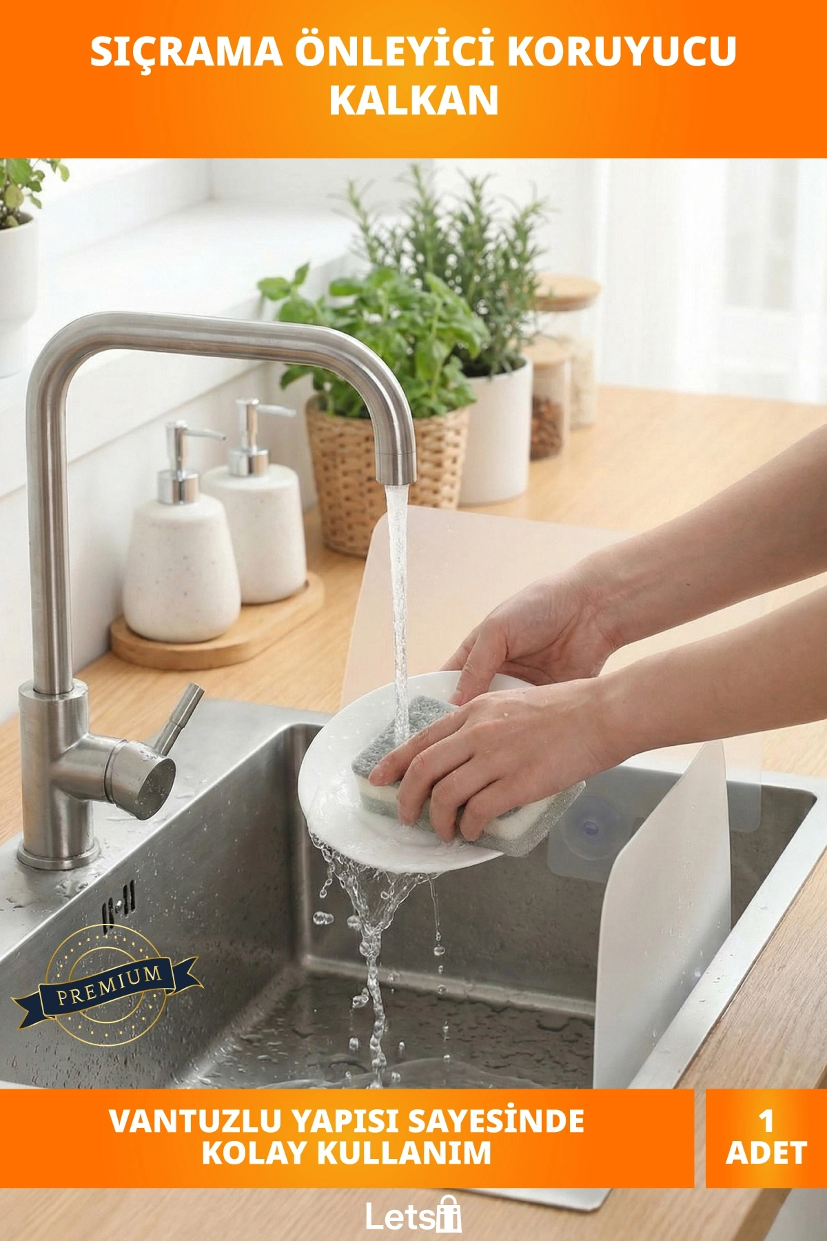 Vantuzlu Lavabo ve Ocak Sıçrama Önleyici Kalkan 28.5x25 cm