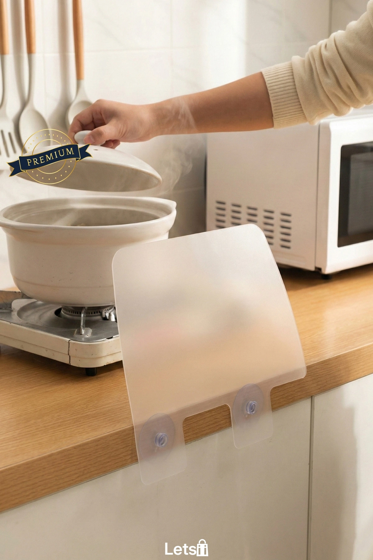 Vantuzlu Lavabo ve Ocak Sıçrama Önleyici Kalkan 28.5x25 cm