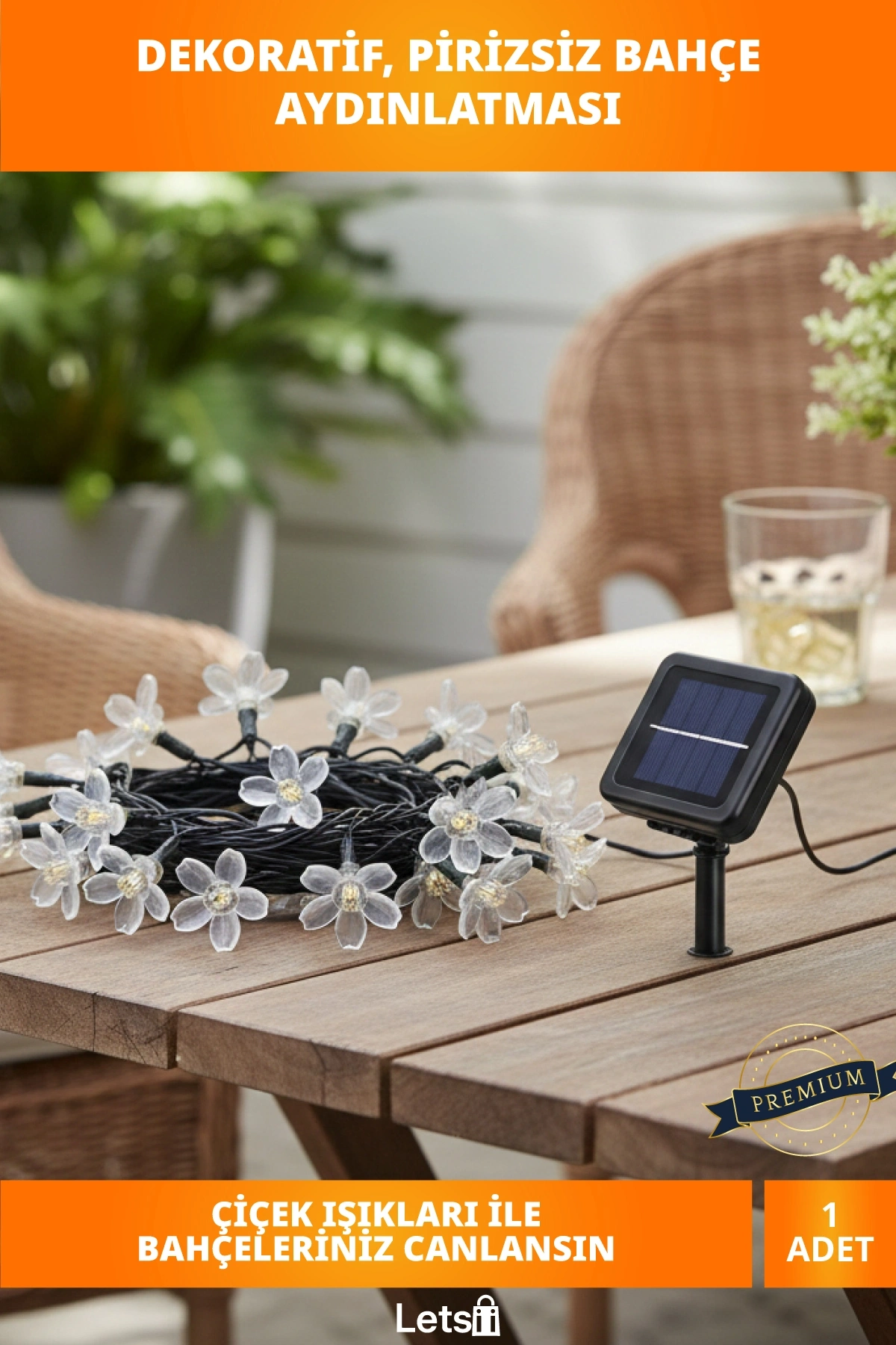 Güneş Enerjili 30 LED Çiçekli Bahçe Lambası