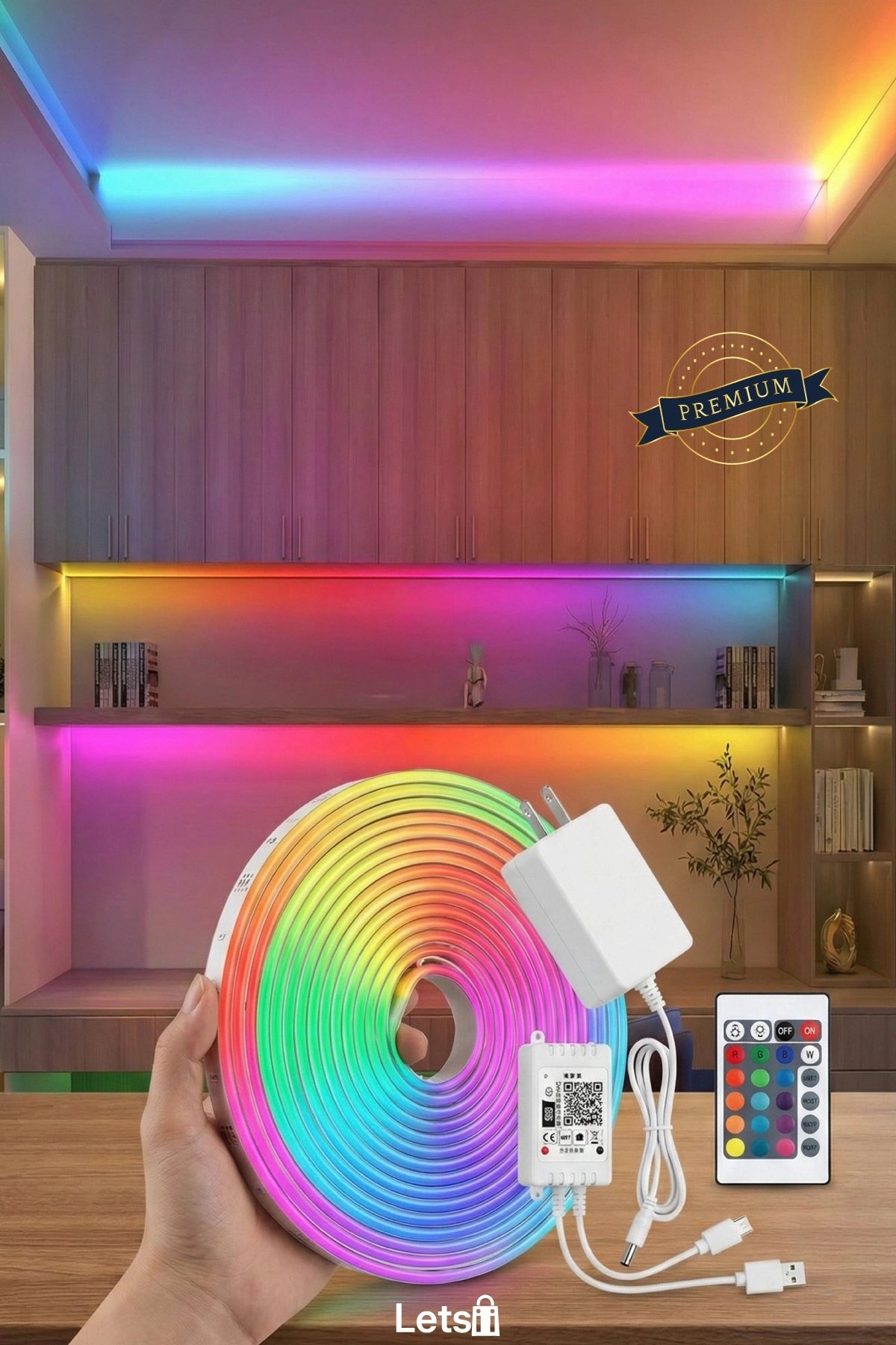 5M Esnek Şerit Neon LED 16 Renk 4 Fonksiyonlu Aydınlatma