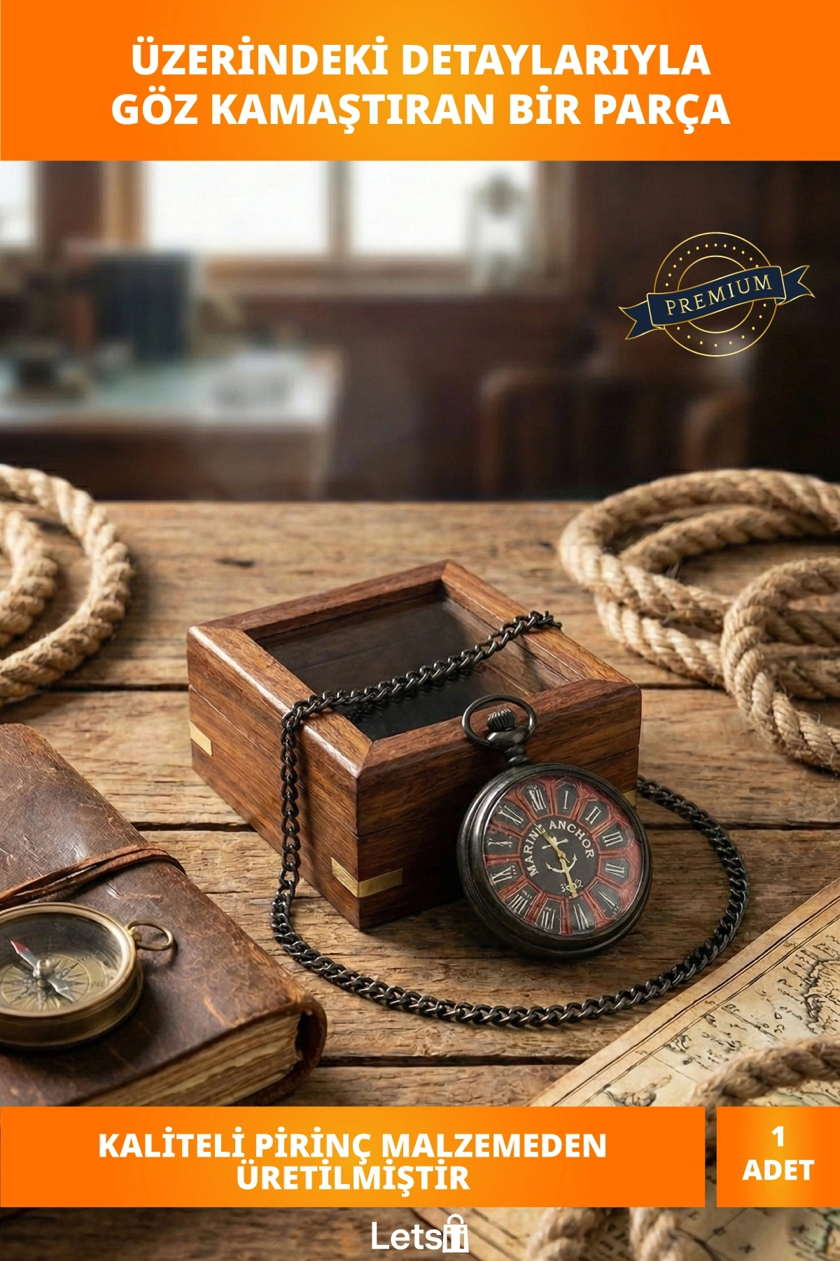 Ahşap Kutulu Nostaljik Köstekli Saat Model 2