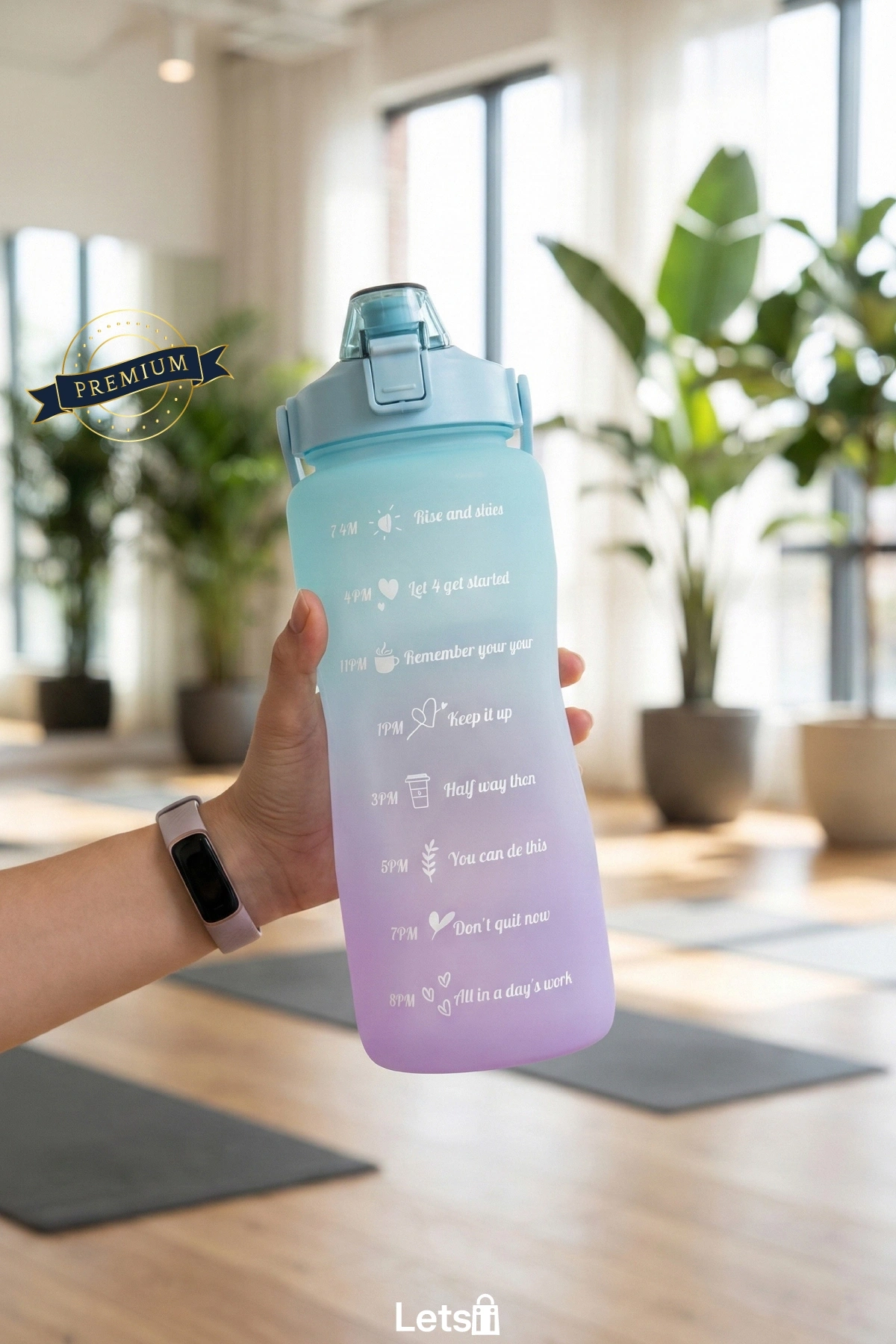 2 Litre Günlük Motivasyon Su Matarası İlham Verici Tasarım