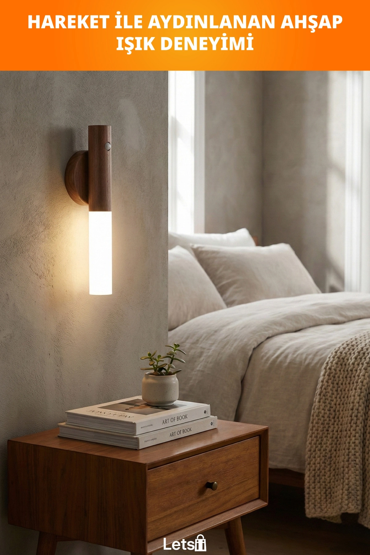Akıllı Sensörlü Ahşap Tasarımlı Lamba