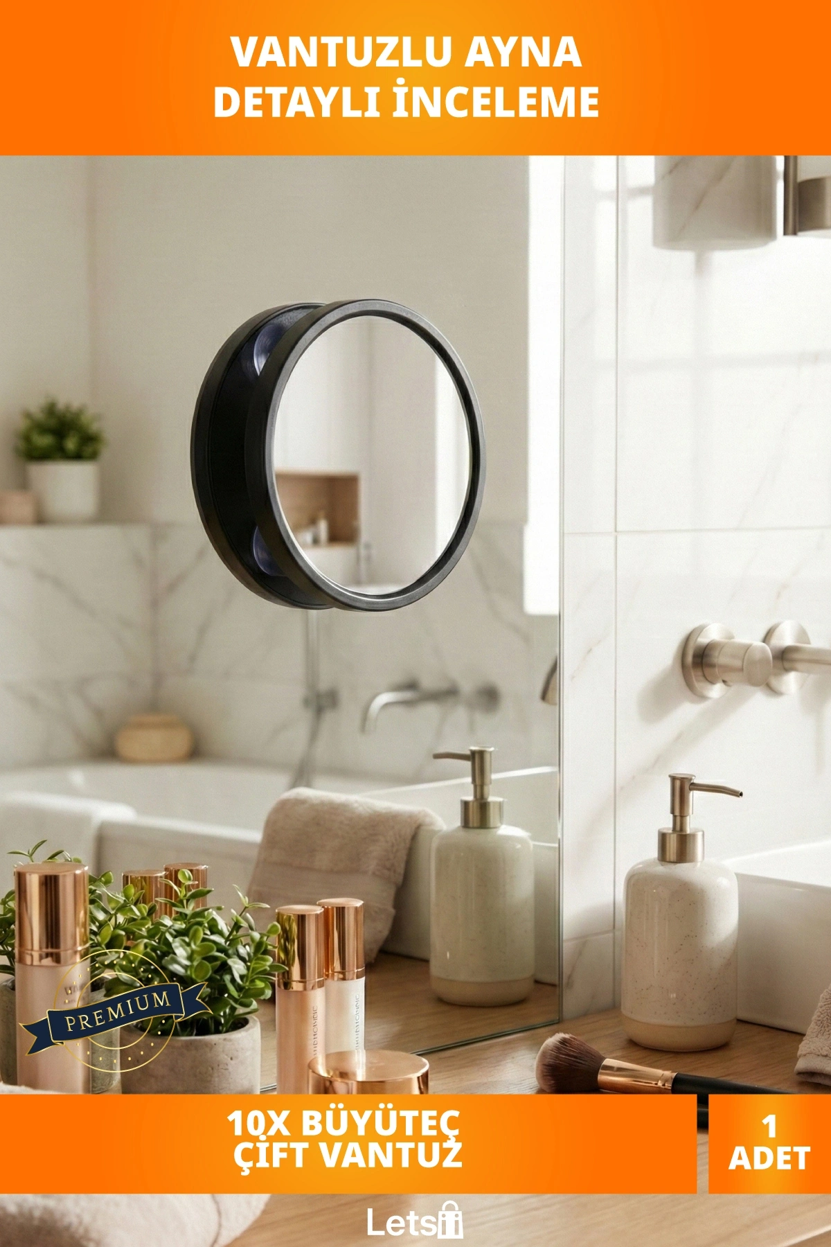 Vantuzlu 10x Büyüteçli Makyaj ve Tıraş Aynası