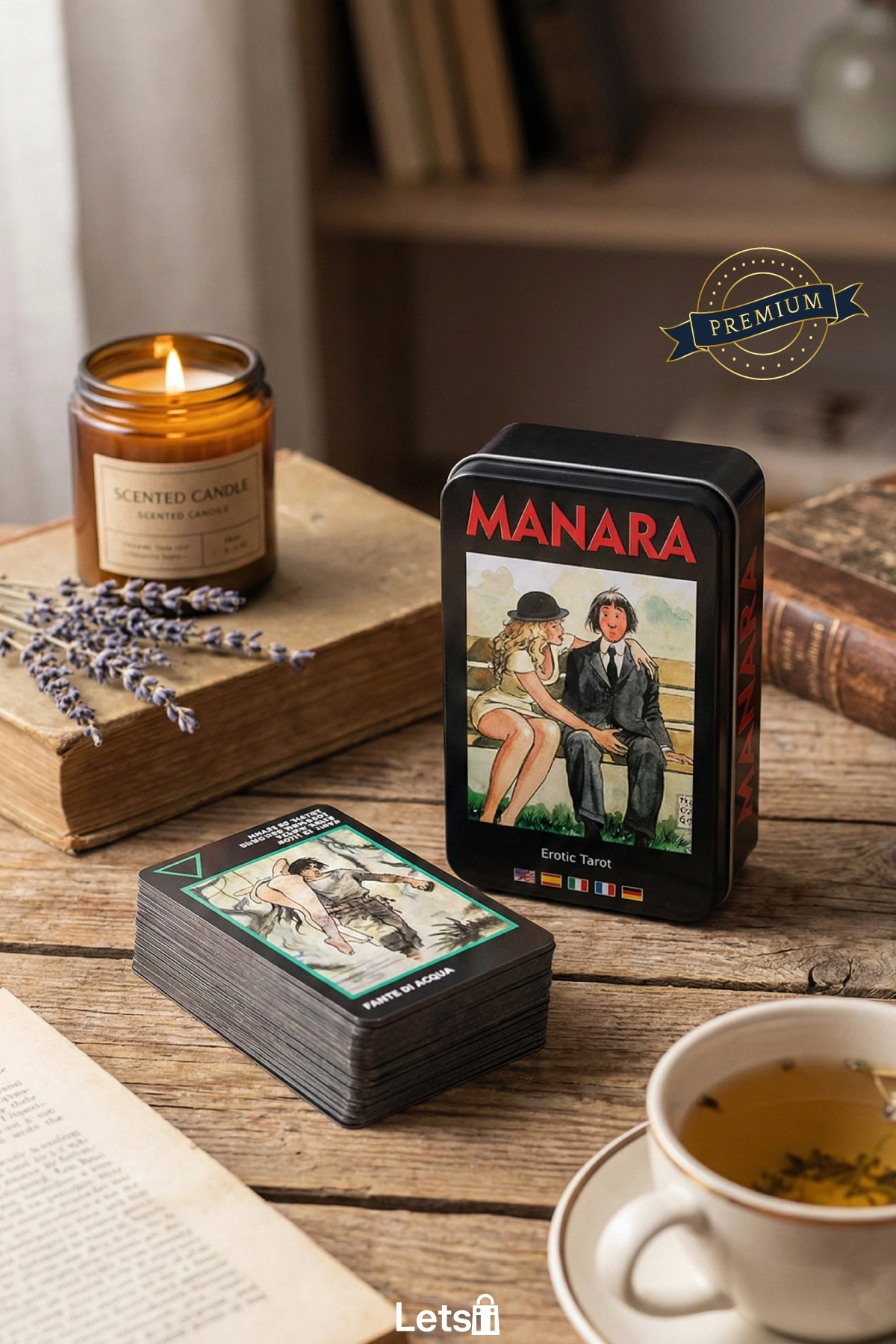 Metal Kutulu Sanatsal Tarot Kartı Manara