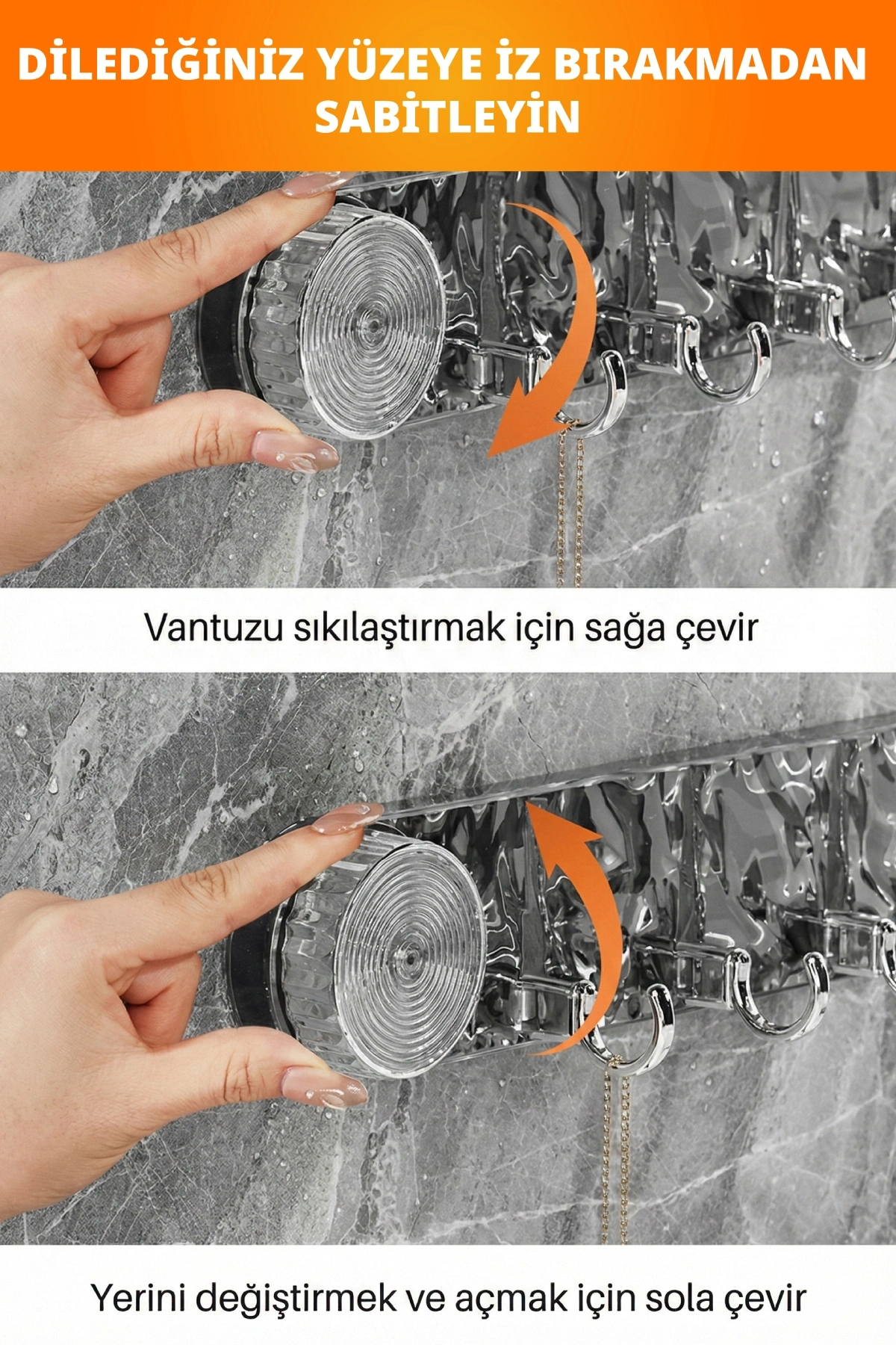 Şeffaf Güçlü Vantuzlu Askılık Çoklu Kanca