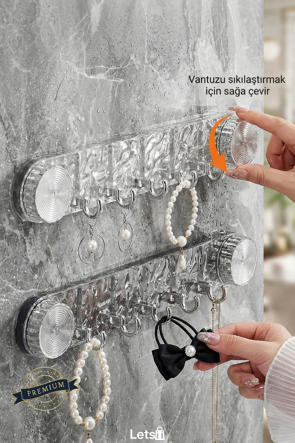 Şeffaf Güçlü Vantuzlu Askılık Çoklu Kanca