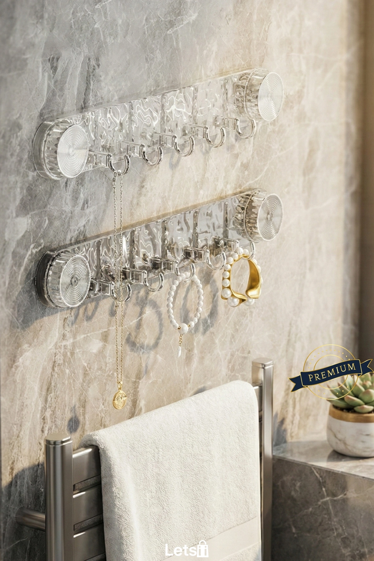 Şeffaf Güçlü Vantuzlu Askılık Çoklu Kanca