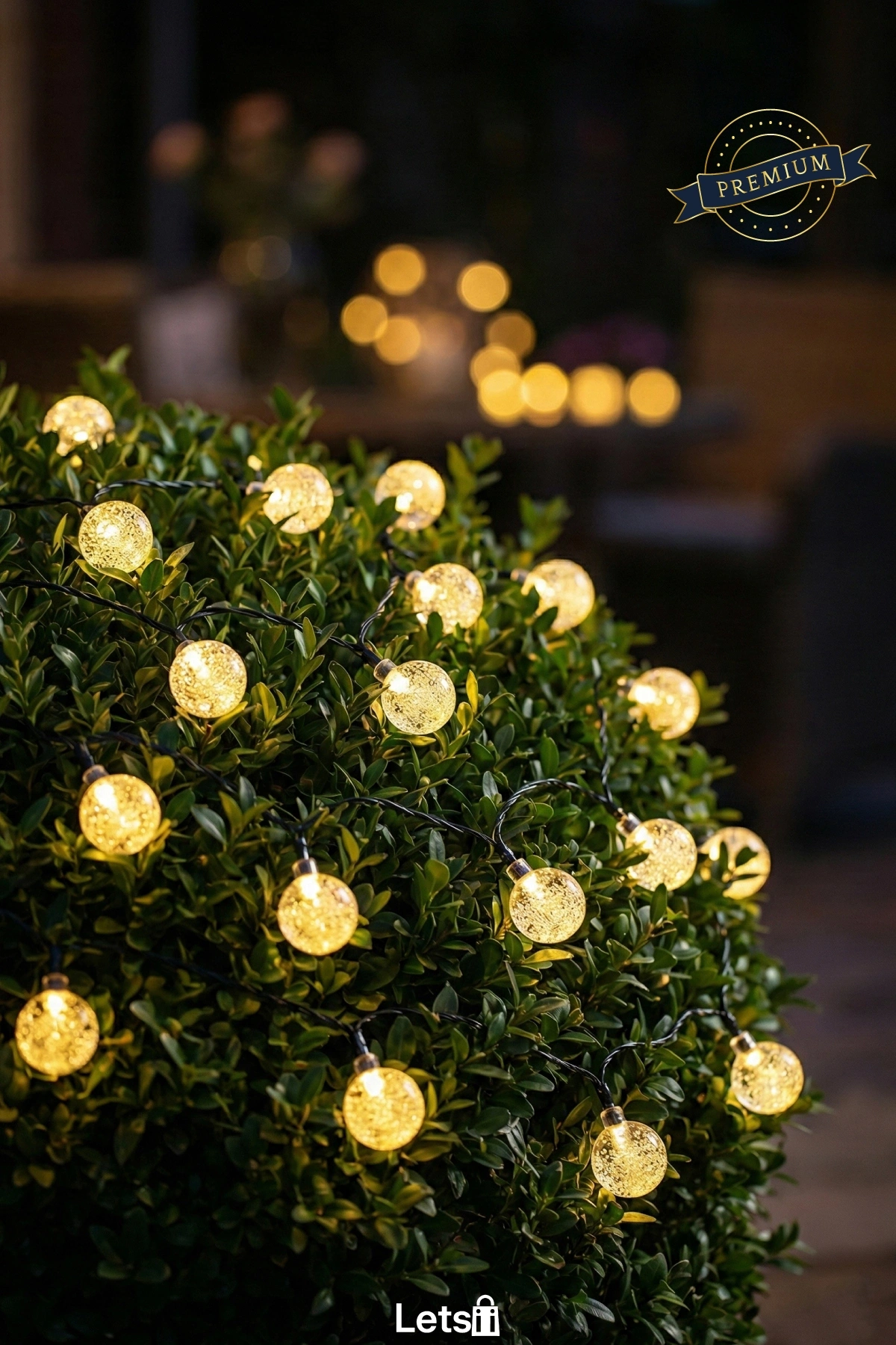 Güneş Enerjili 5 Metre Sarı Opak LED Işık Bahçe Aydınlatma