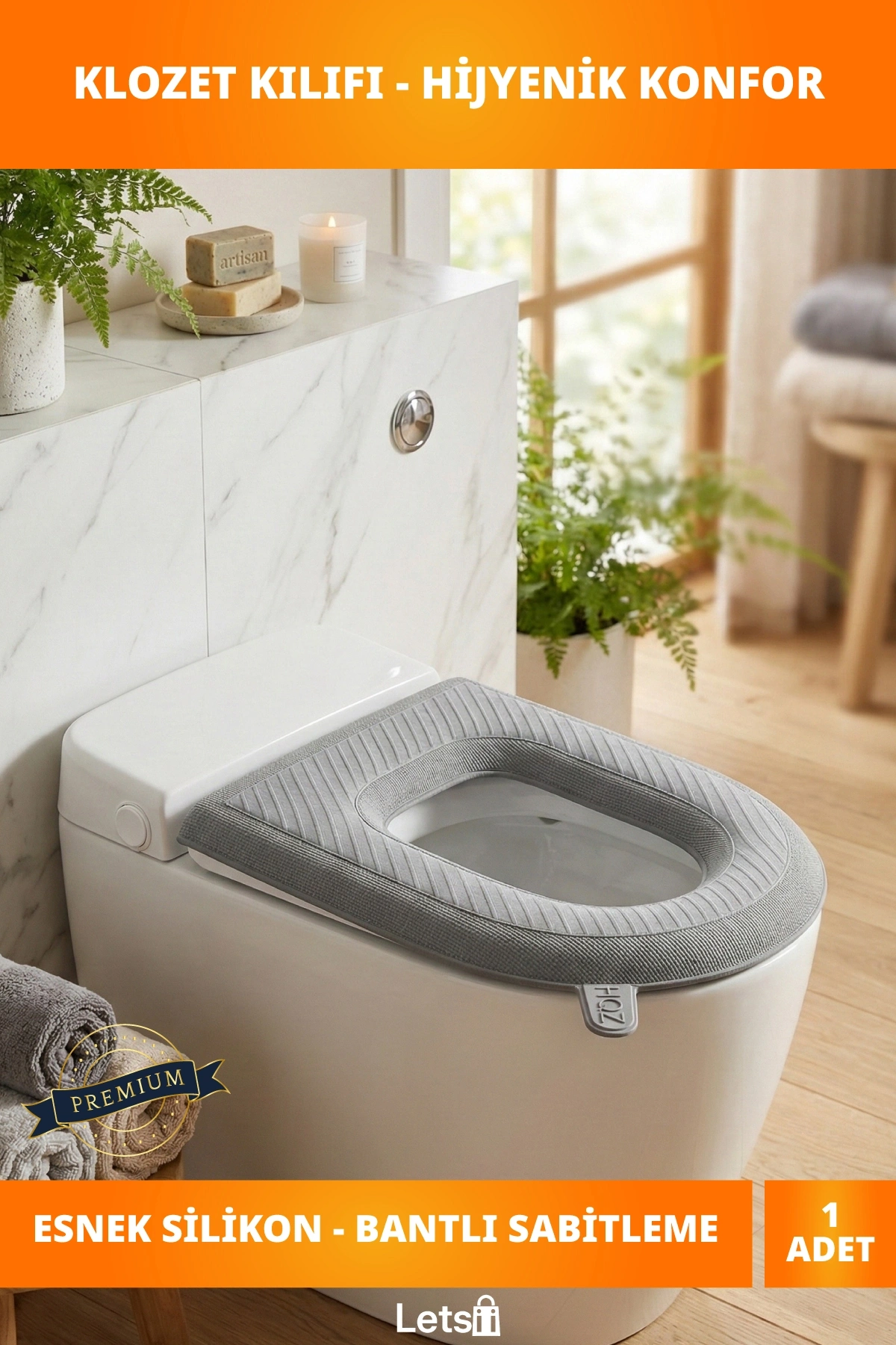 Yumuşak Kaymaz Silikon Klozet Tuvalet Kılıfı