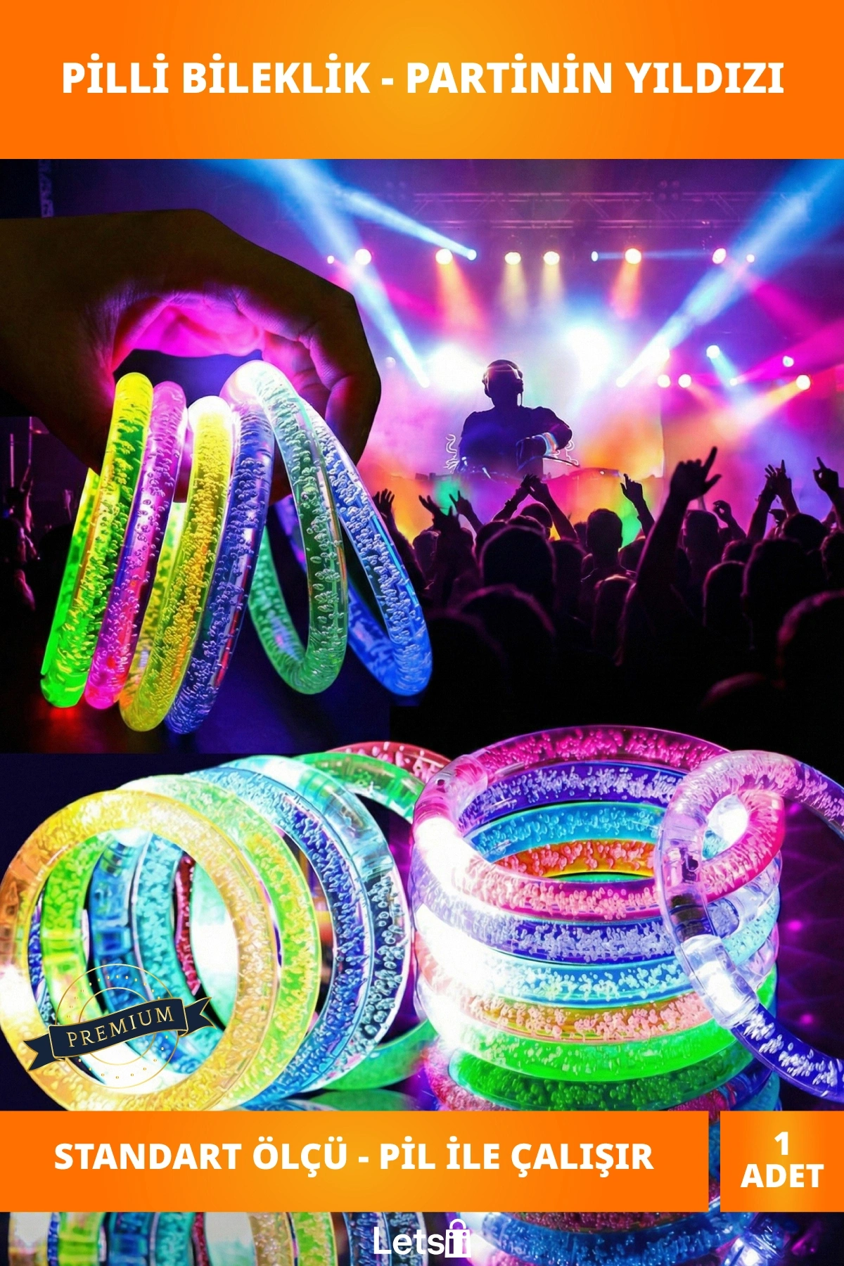 LED Işıklı Eğlenceli Pilli Bileklik