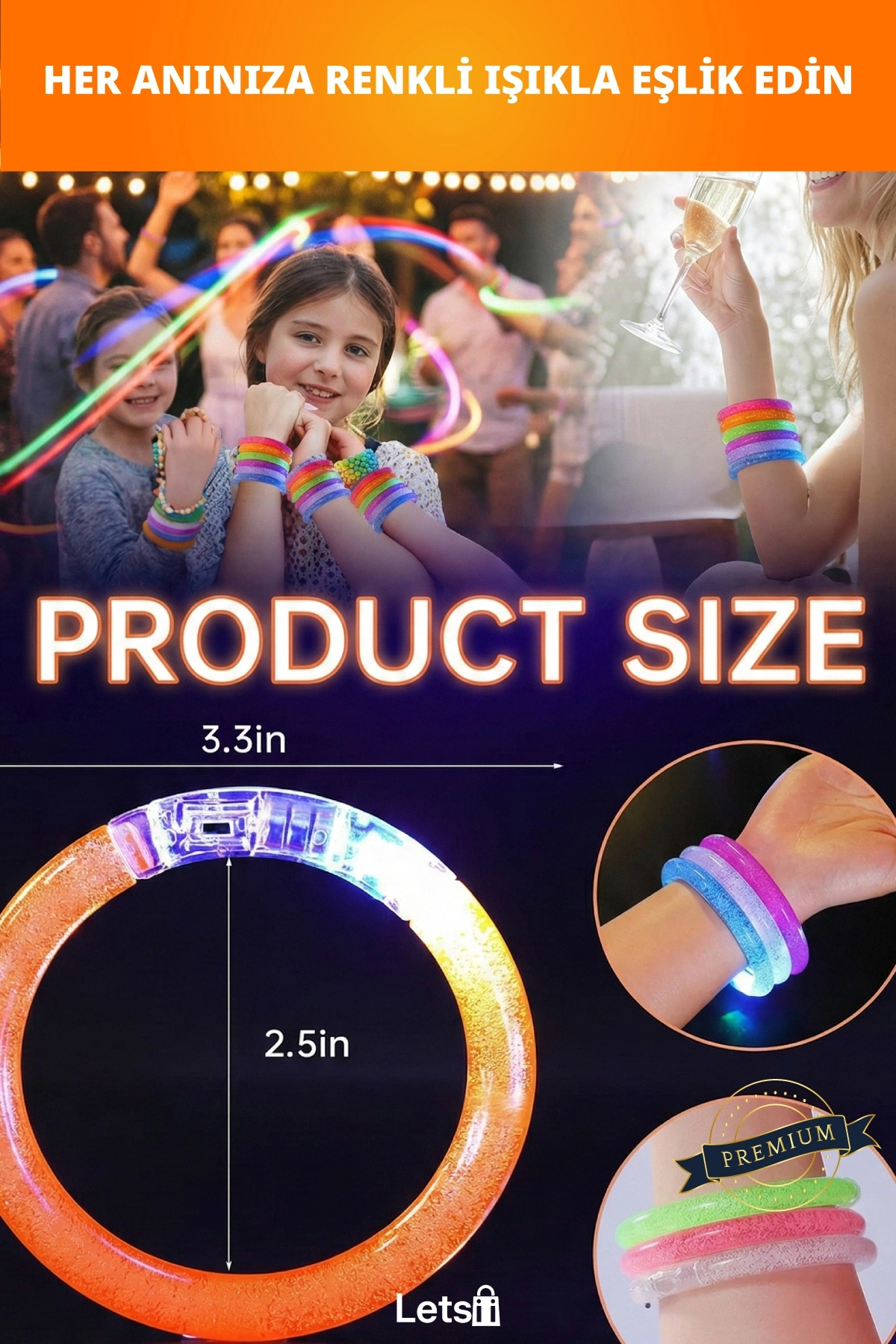 LED Işıklı Eğlenceli Pilli Bileklik