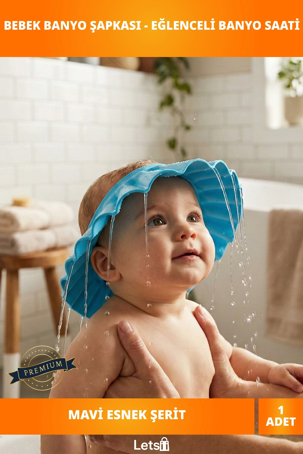 Yumuşak Silikon Bebek Banyo Şapkası Mavi 0 5 Yaş