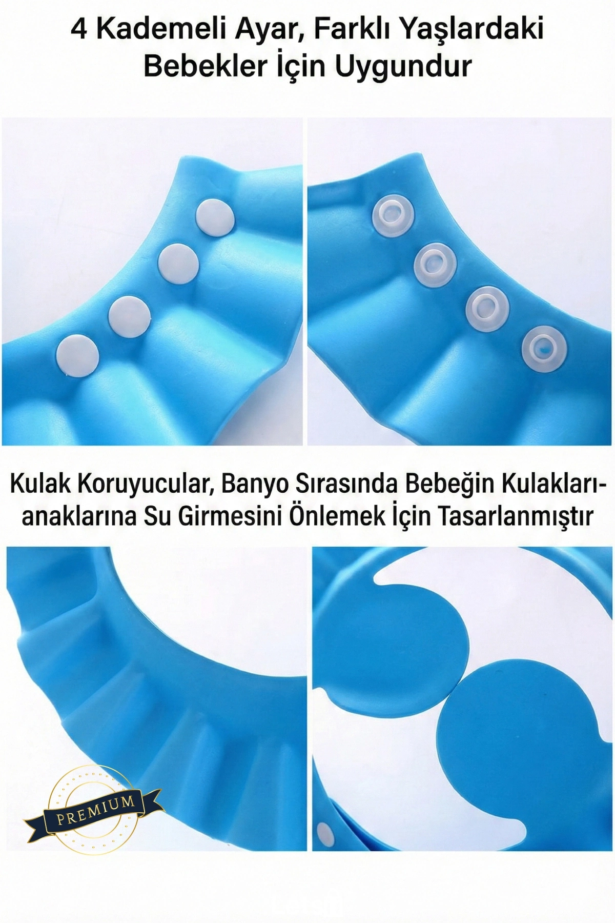 Yumuşak Silikon Bebek Banyo Şapkası Mavi 0 5 Yaş