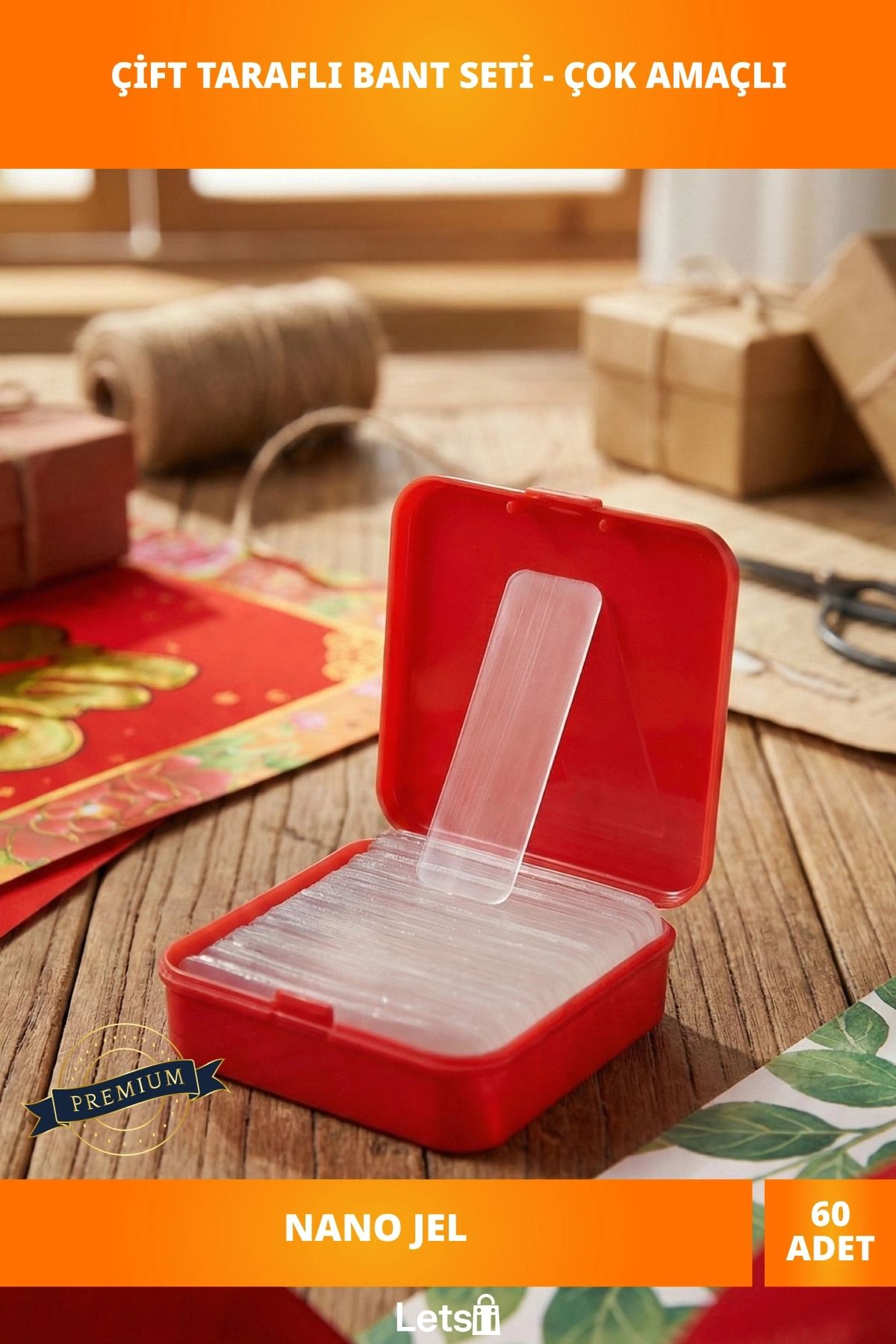 Nano PU Jel Çift Taraflı Yıkanabilir Bant 60 Parça
