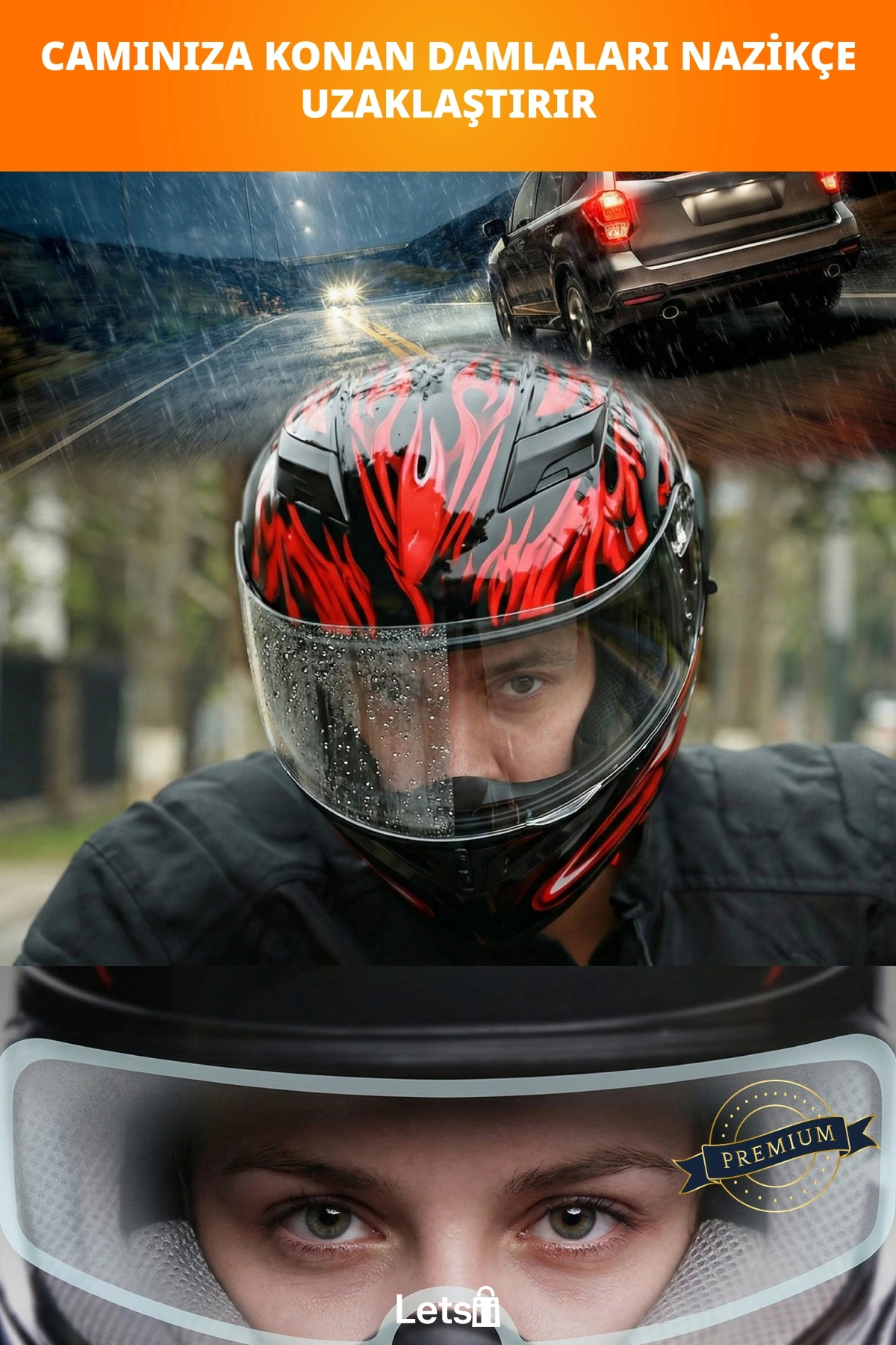 Yağmura Dayanıklı Anti Sis Motosiklet Kaskı Film