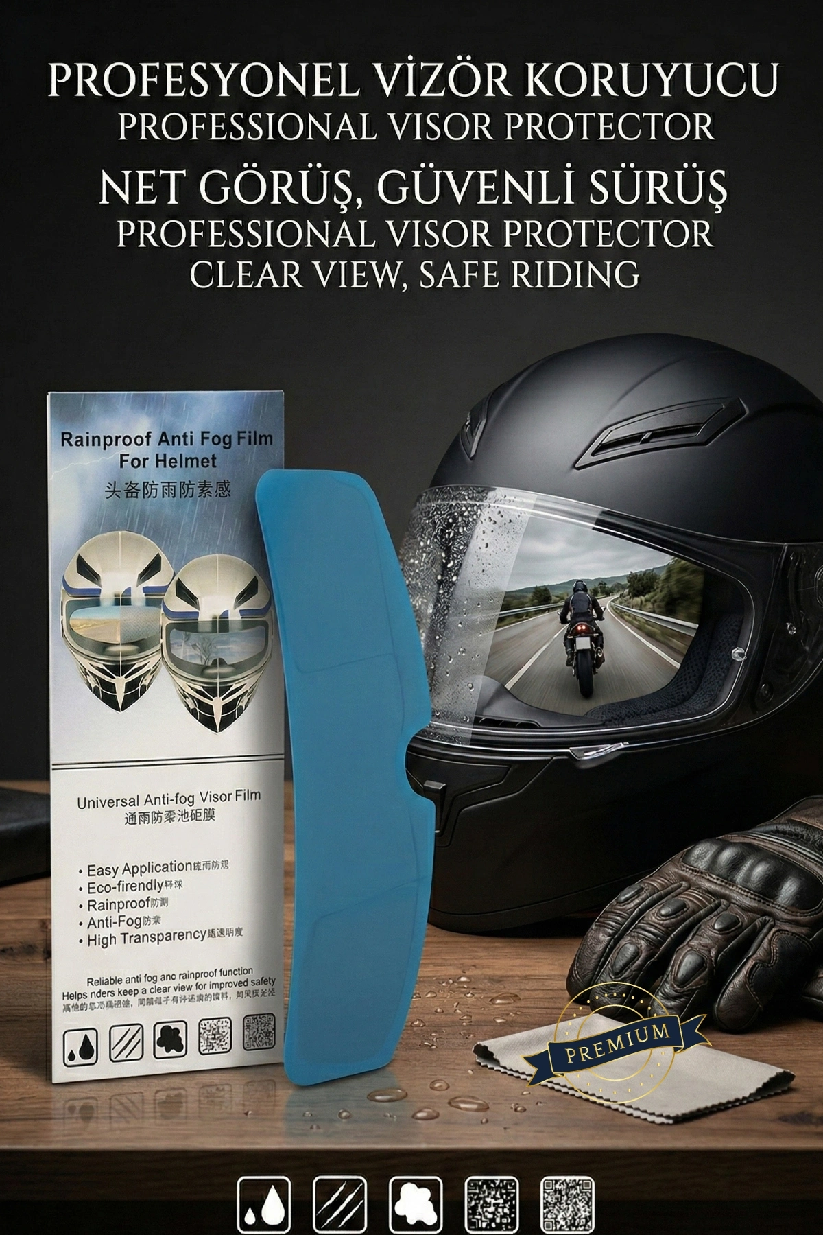 Yağmura Dayanıklı Anti Sis Motosiklet Kaskı Film