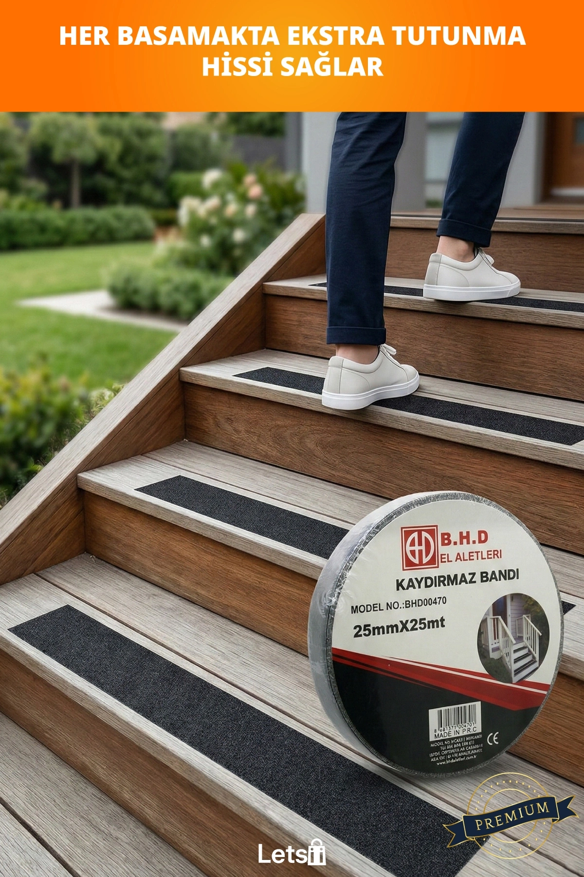 Kaydırmaz Siyah Bant 25 mm X 25 mt Güvenlik Bantı